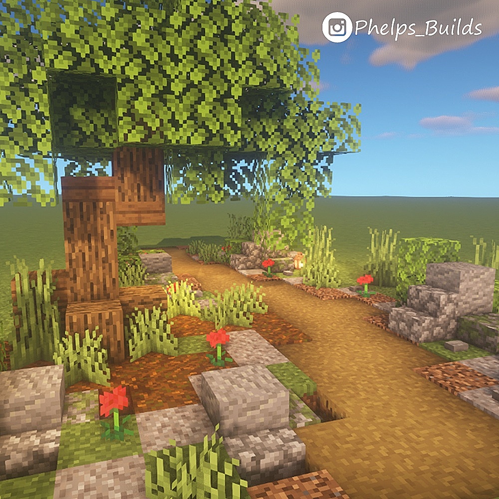 A cute path! r/Minecraftbuilds
