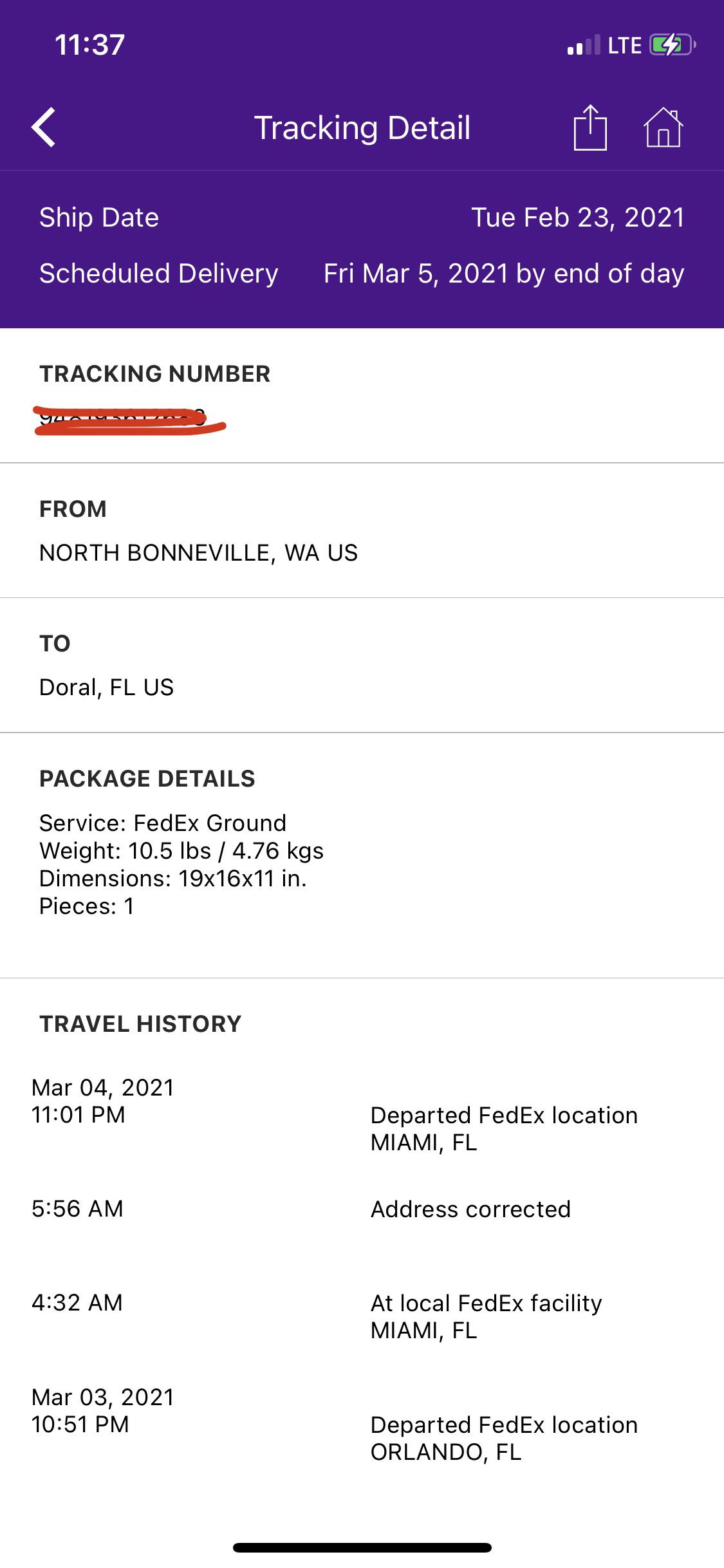 Address corrected. r/FedEx