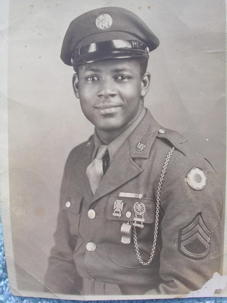 Picture of my grandfather just after WW2 (8th Service Command) : r/army