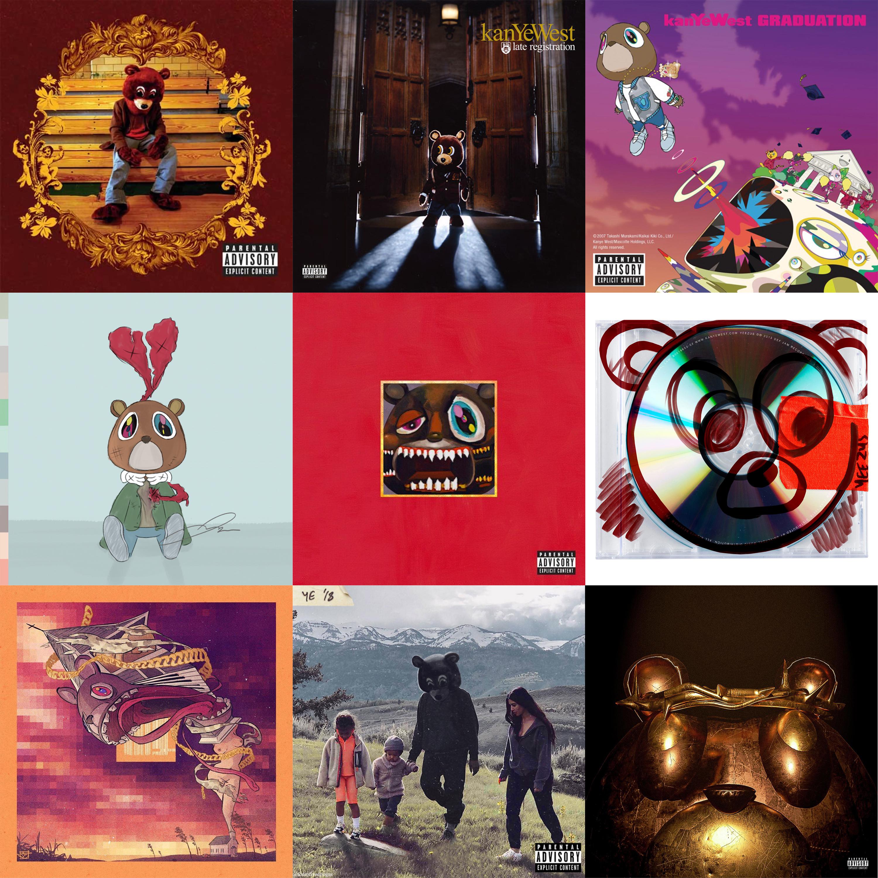 Album covers but bear (credit to the artists) r/WestSubEver