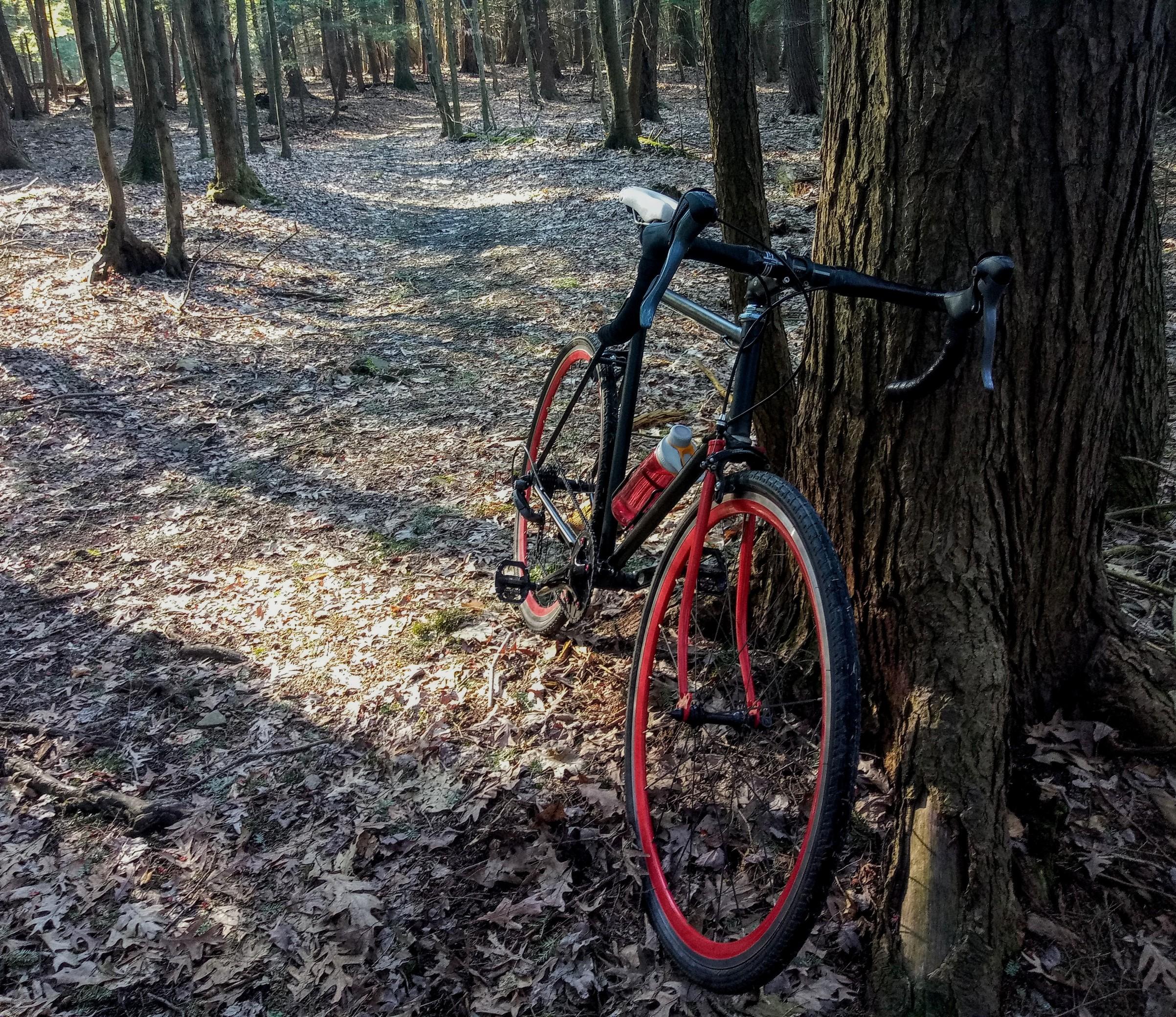 Built up the steel gravel grinder from a vintage frame about a year ago