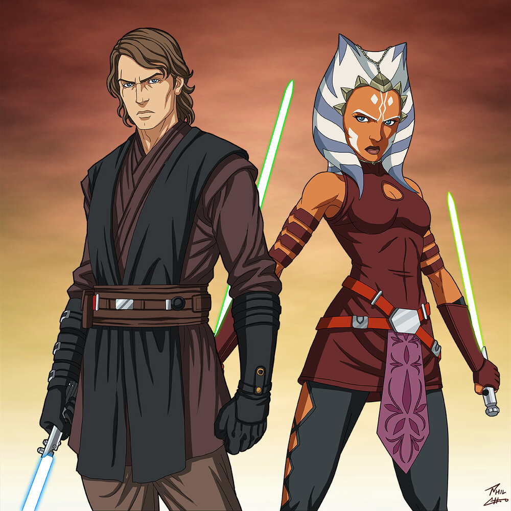 Anakin Skywalker and Ahsoka Tano by Phil Cho r/TheCloneWars