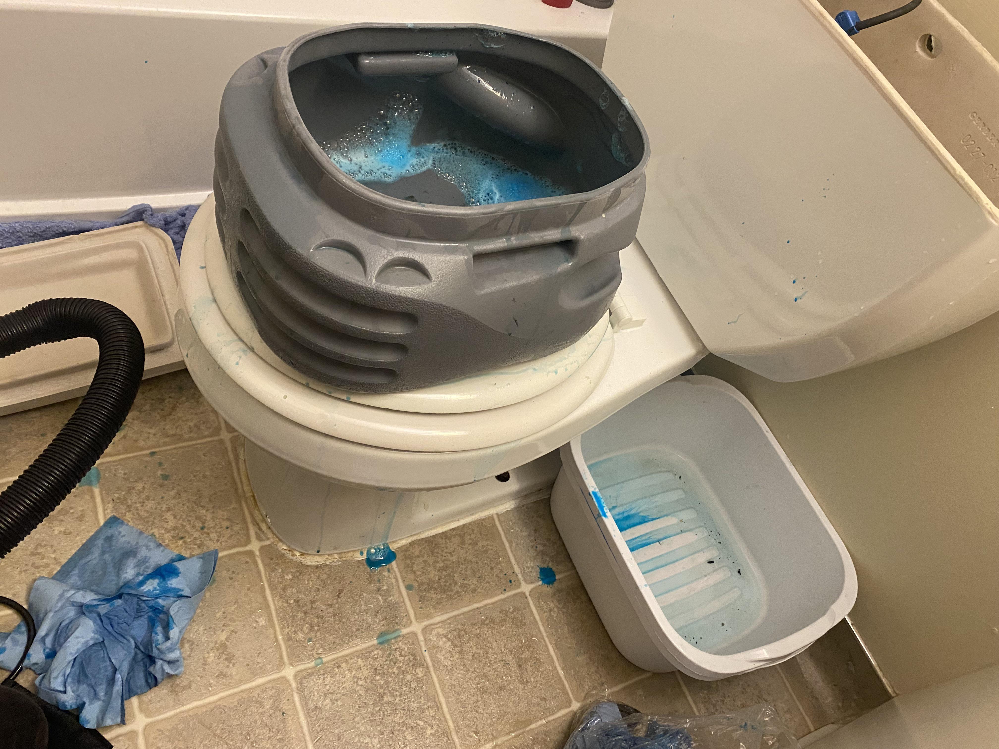 Gotta love the blue toilet cleaner r/maintenance
