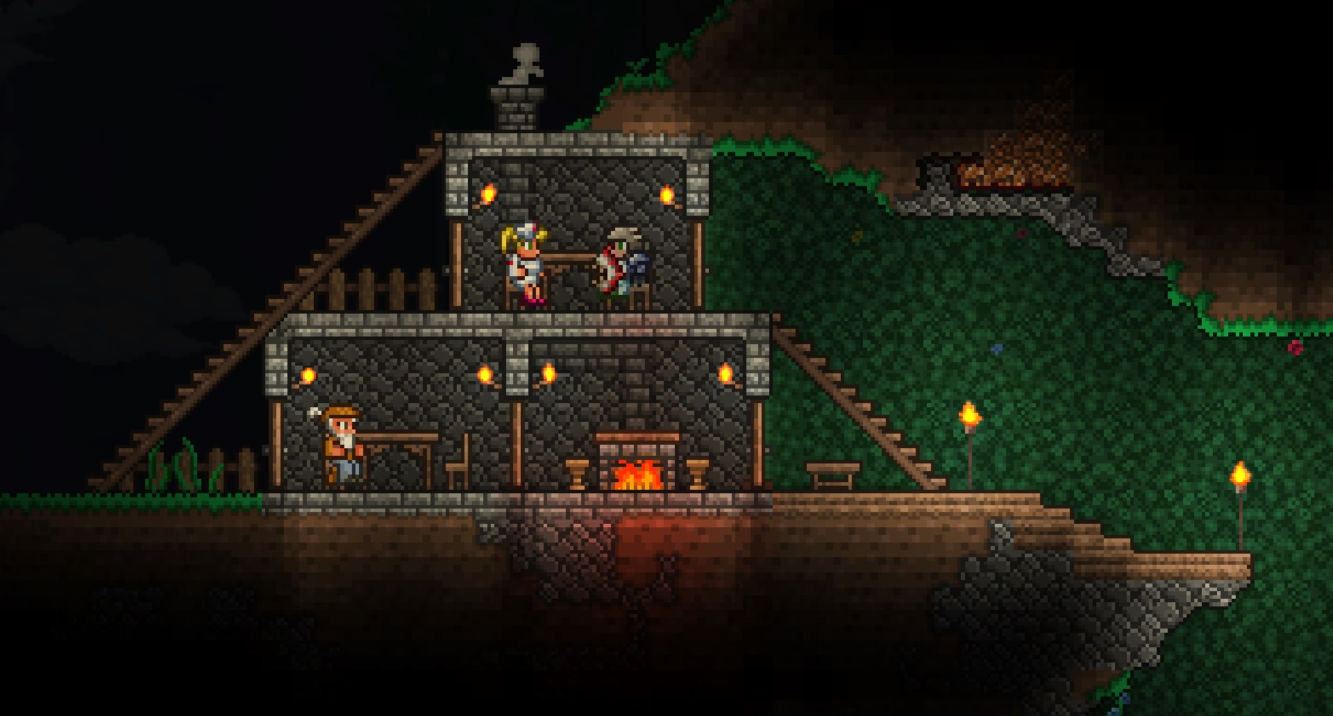 House I built for the merchant and nurse Terraria
