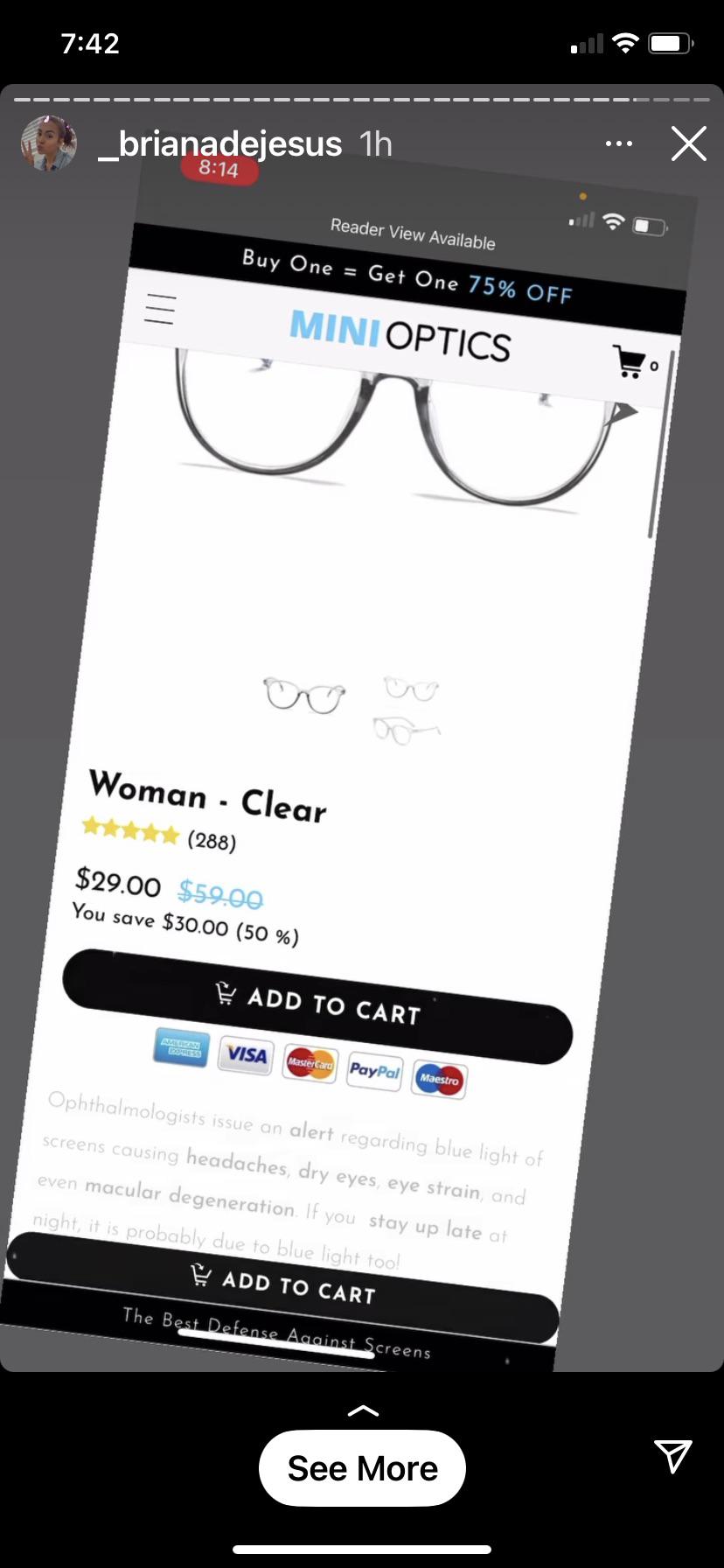 Brianna shilling overpriced blue light glasses. r/TeenMomOGandTeenMom2