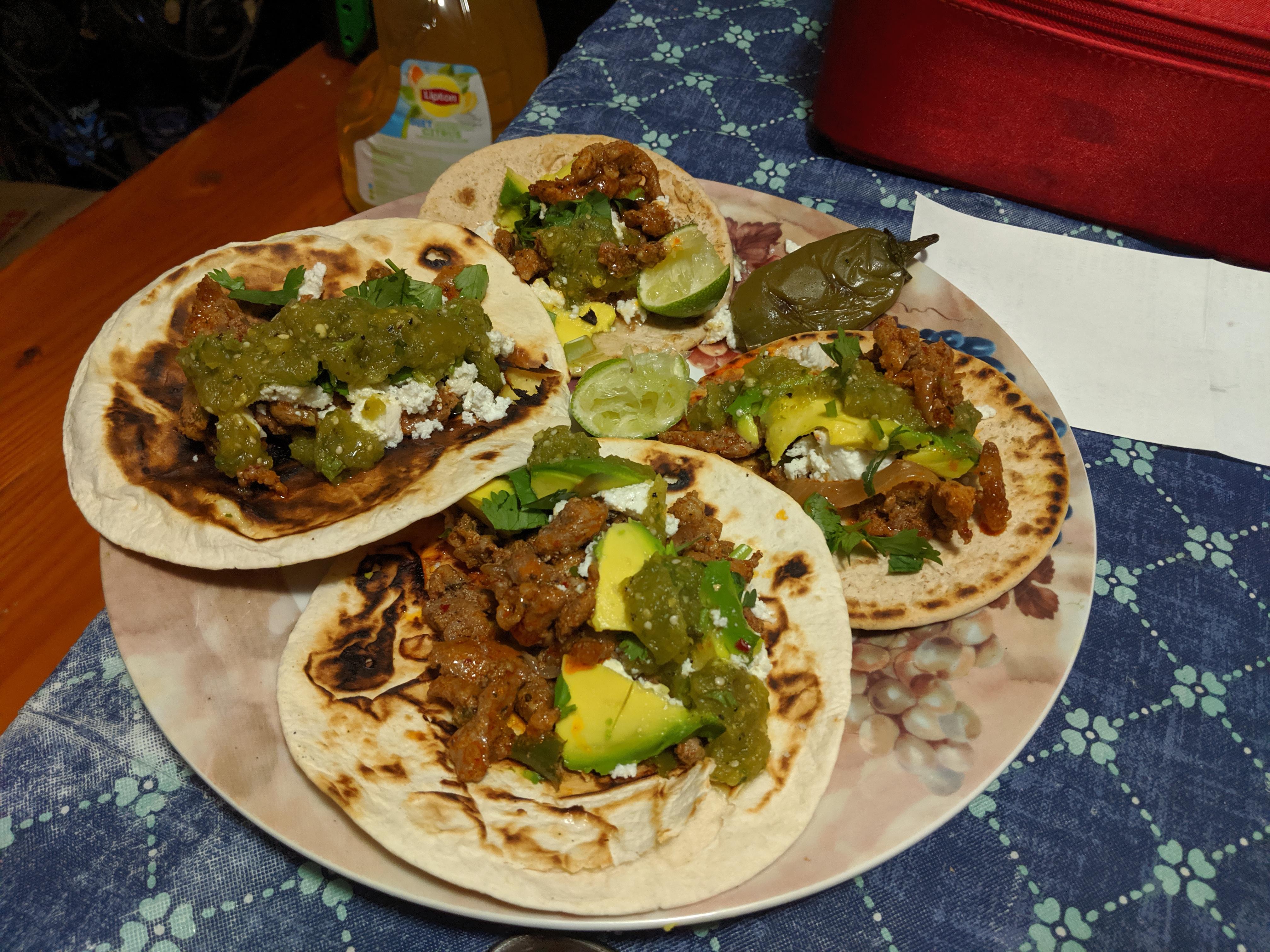 How do y'all feel about my Keto Tacos de Pastor?. Larger tortillas are carbs per tortilla