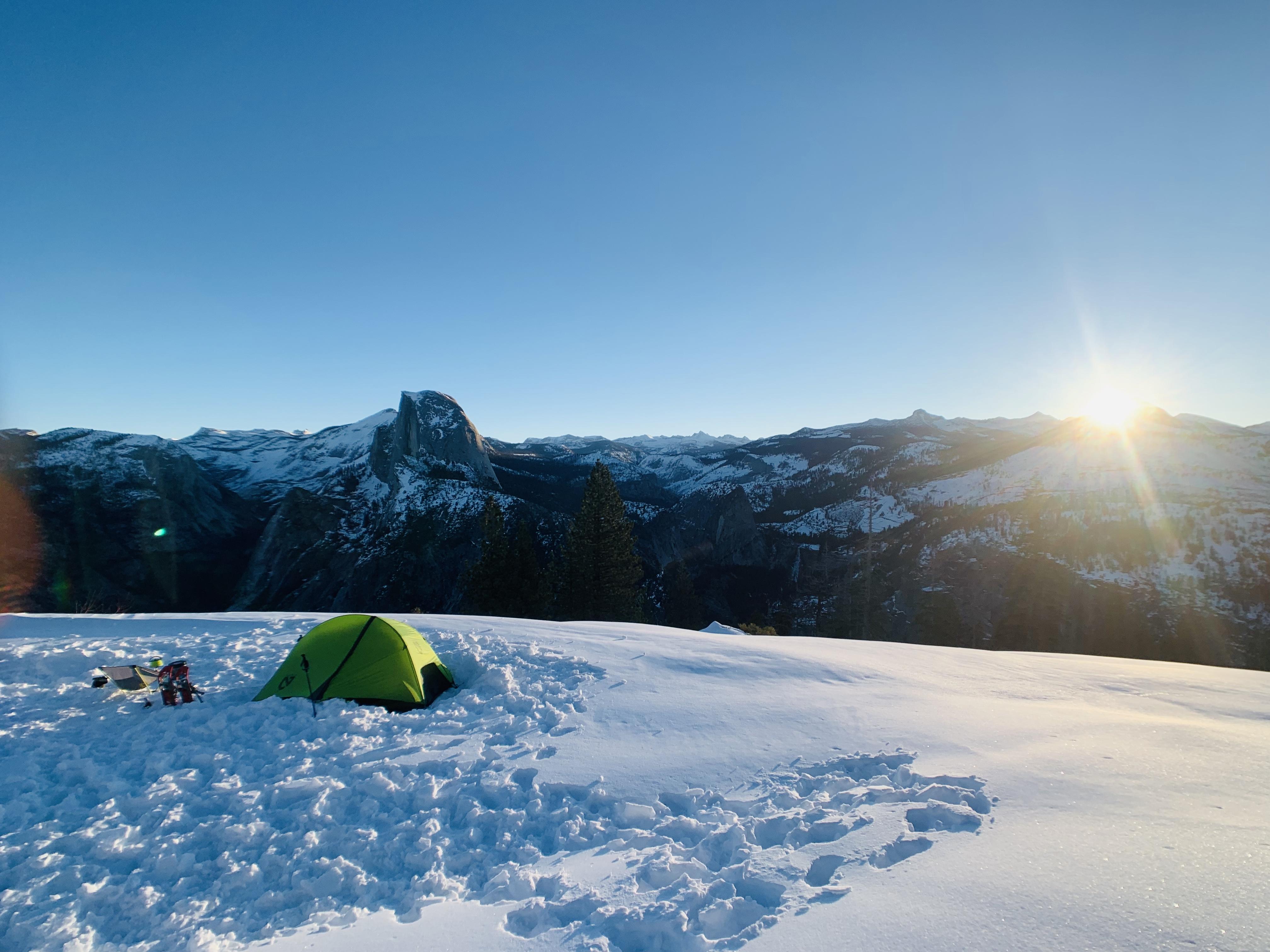Winter camping and snowshoeing in Yosemite NP CampingandHiking