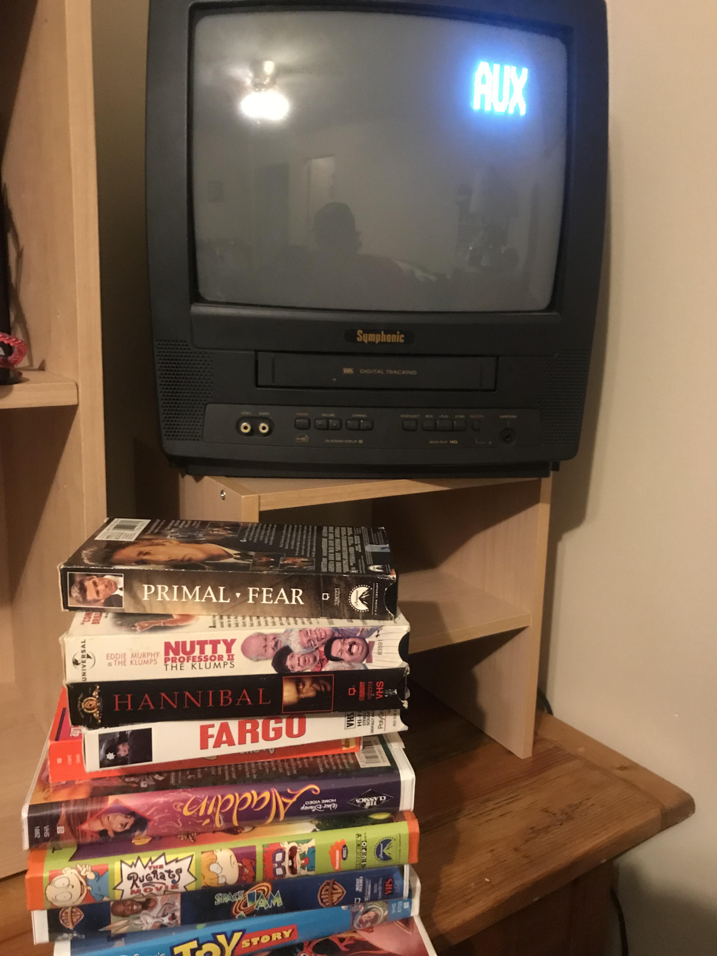 VCR/TV combo and VHS tapes r/ThriftStoreHauls