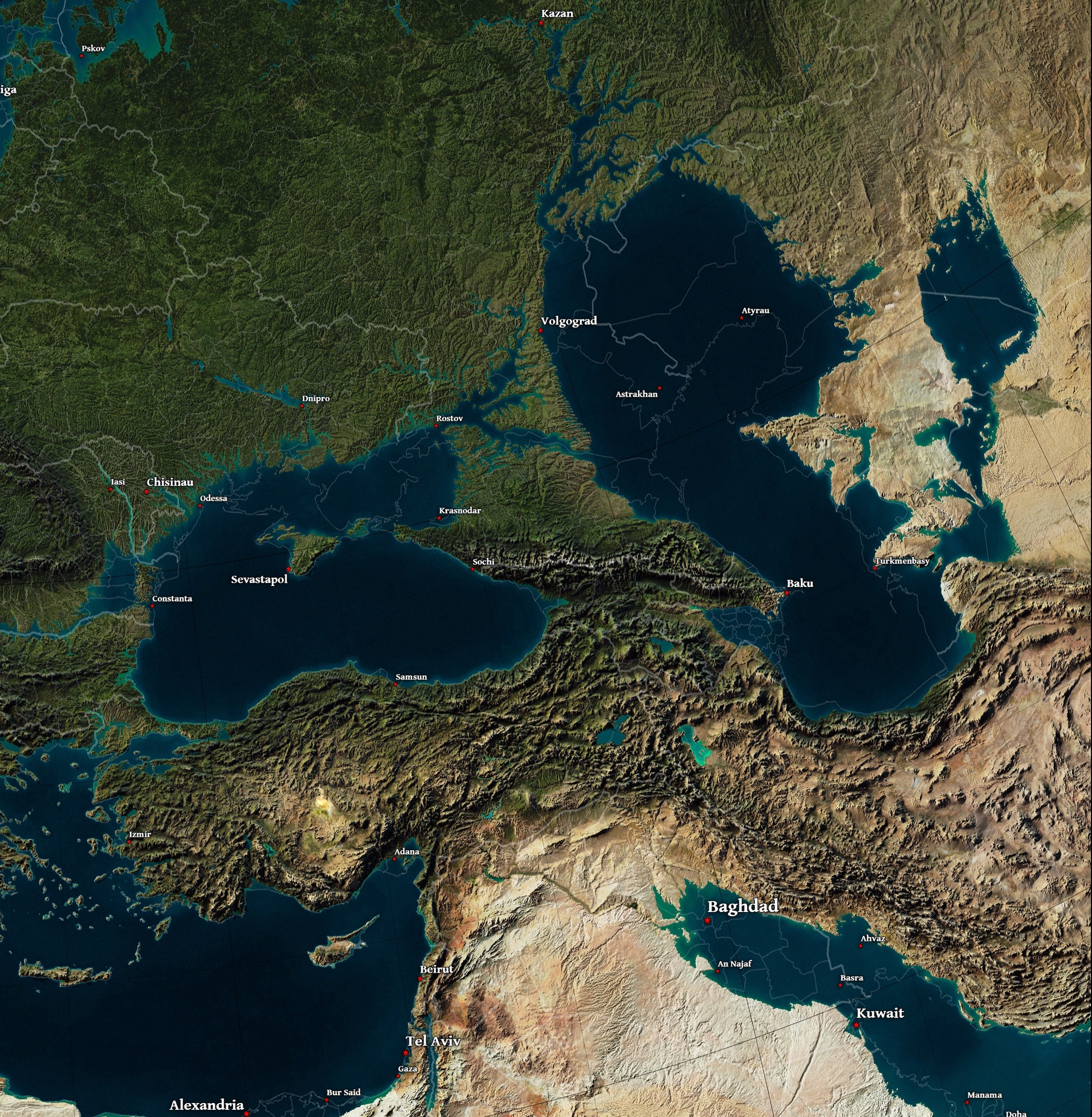 The Black Sea Caspian Sea region if all the ice melted r/MapPorn
