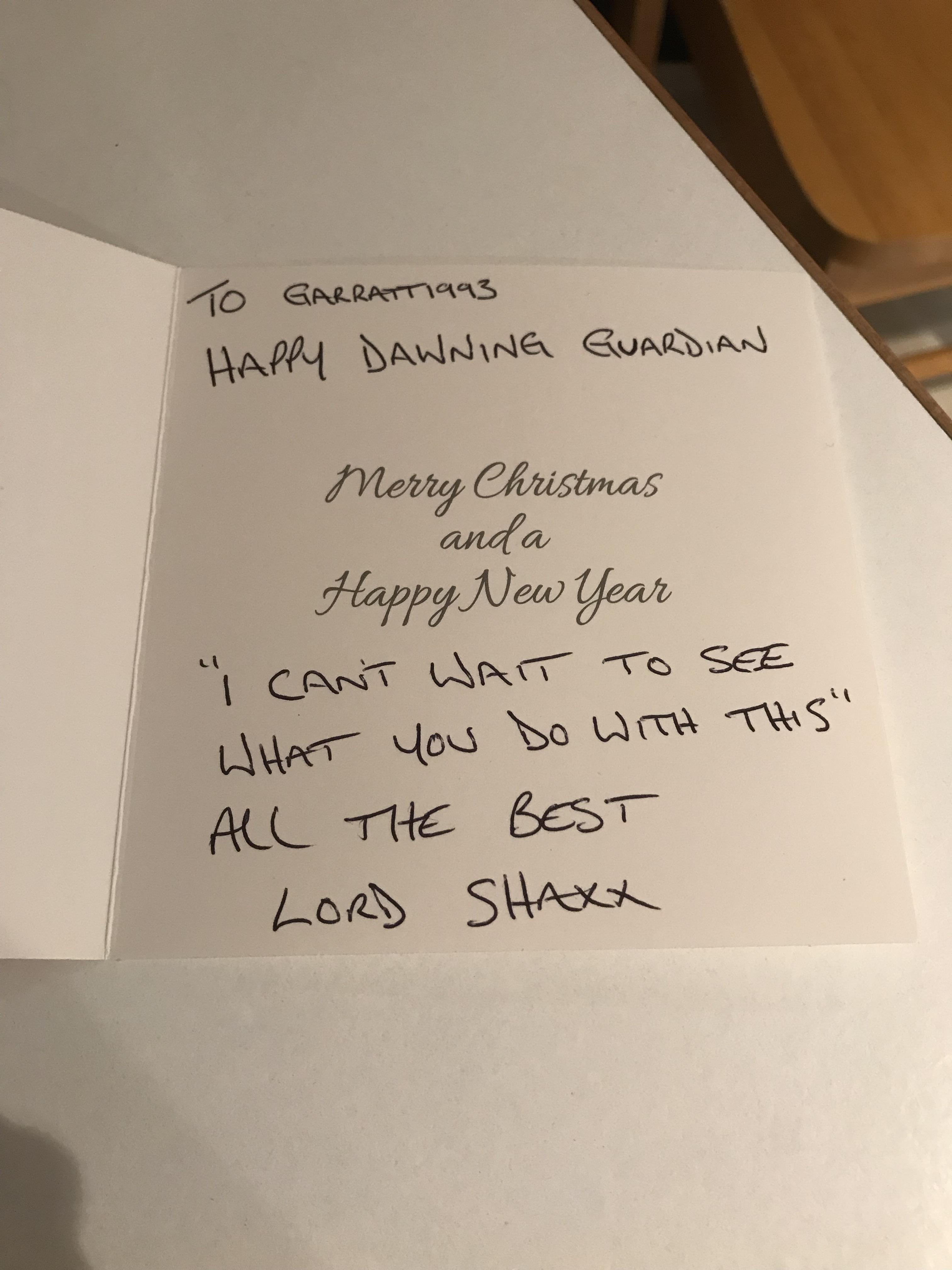 Xmas card from my uncle/fireteam member r/destiny2