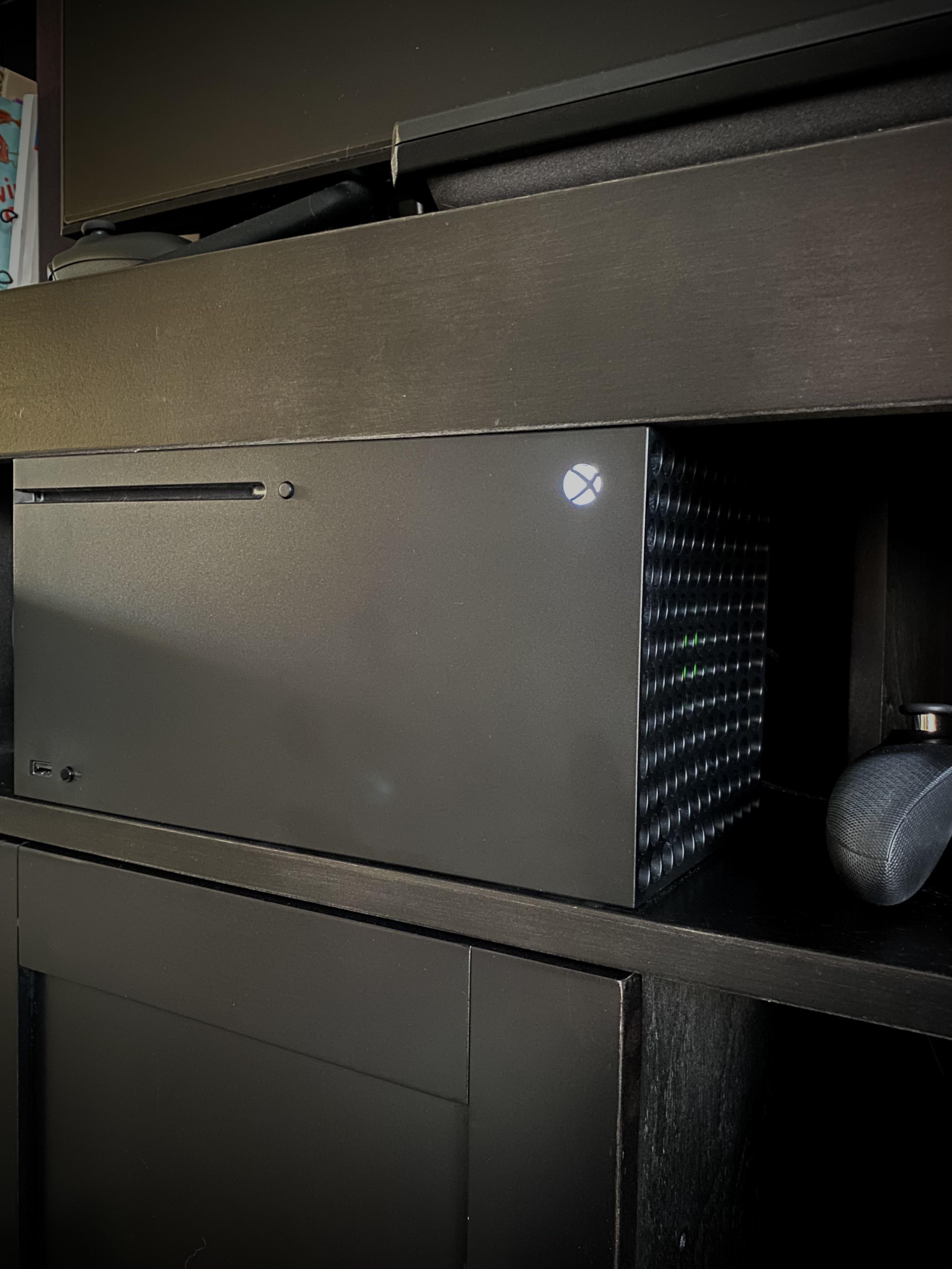 How the Series X fits in my TV stand. r/Perfectfit