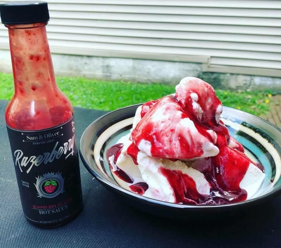 Raspberry vanilla reaper sauce? Over ice cream? Yes r/spicy