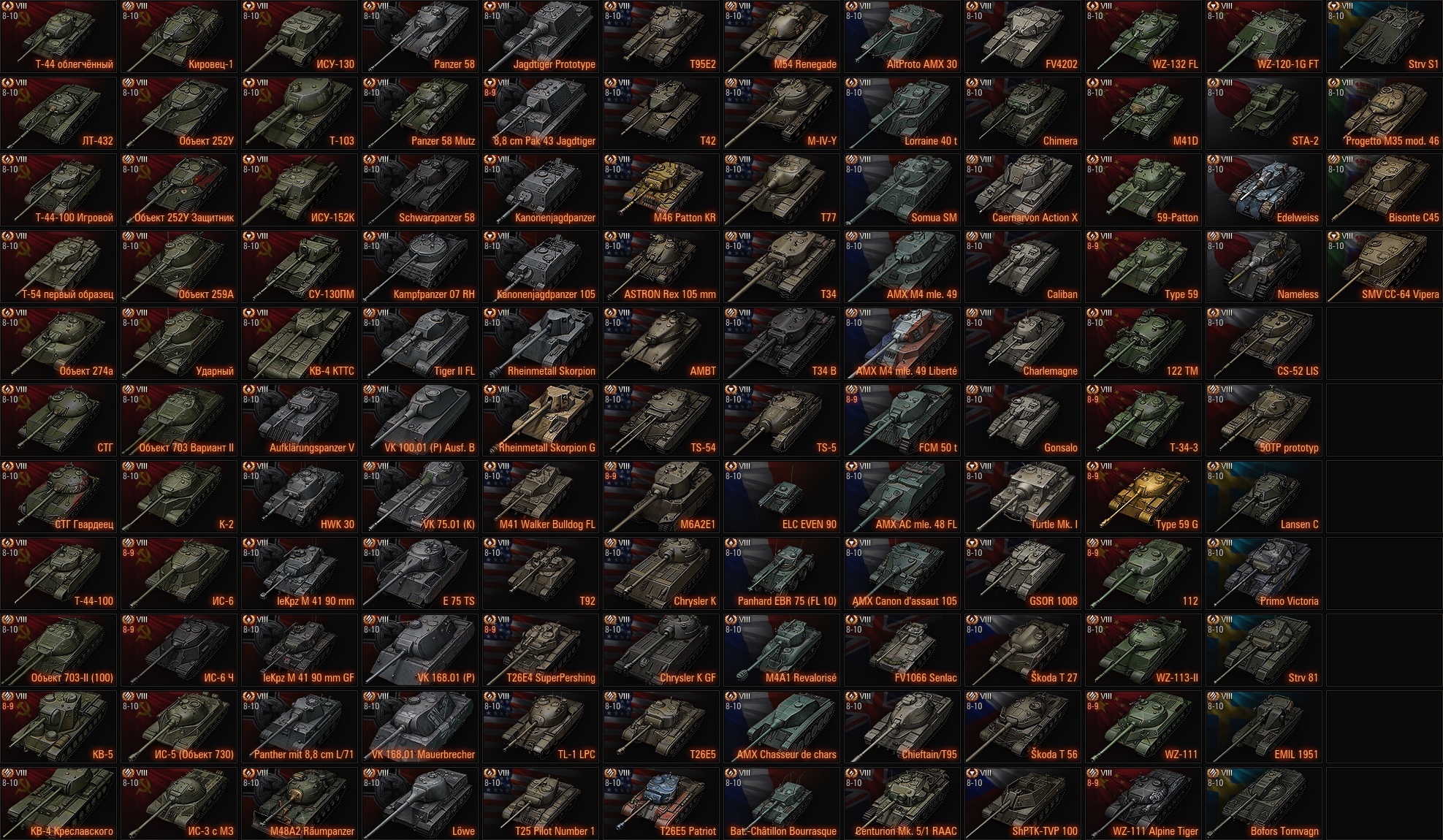 Every Tier 8 Premium tank in the game (+ on the Supertest) r/WorldofTanks