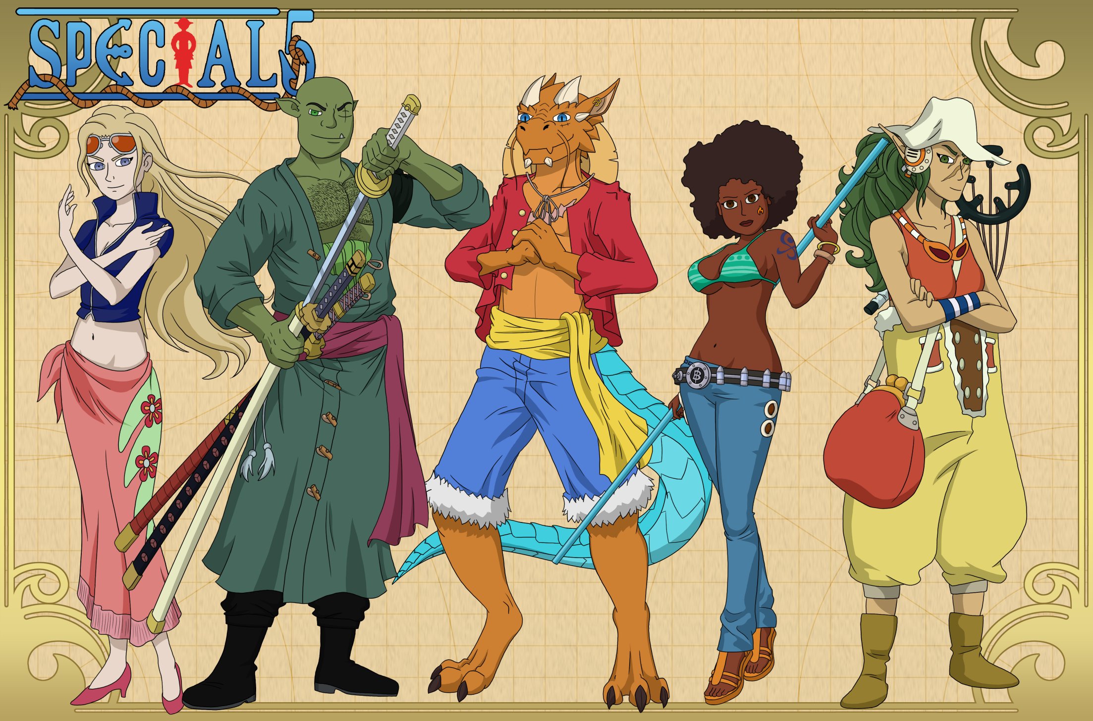 My DnD group Special5 as Straw Hats r/OnePiece
