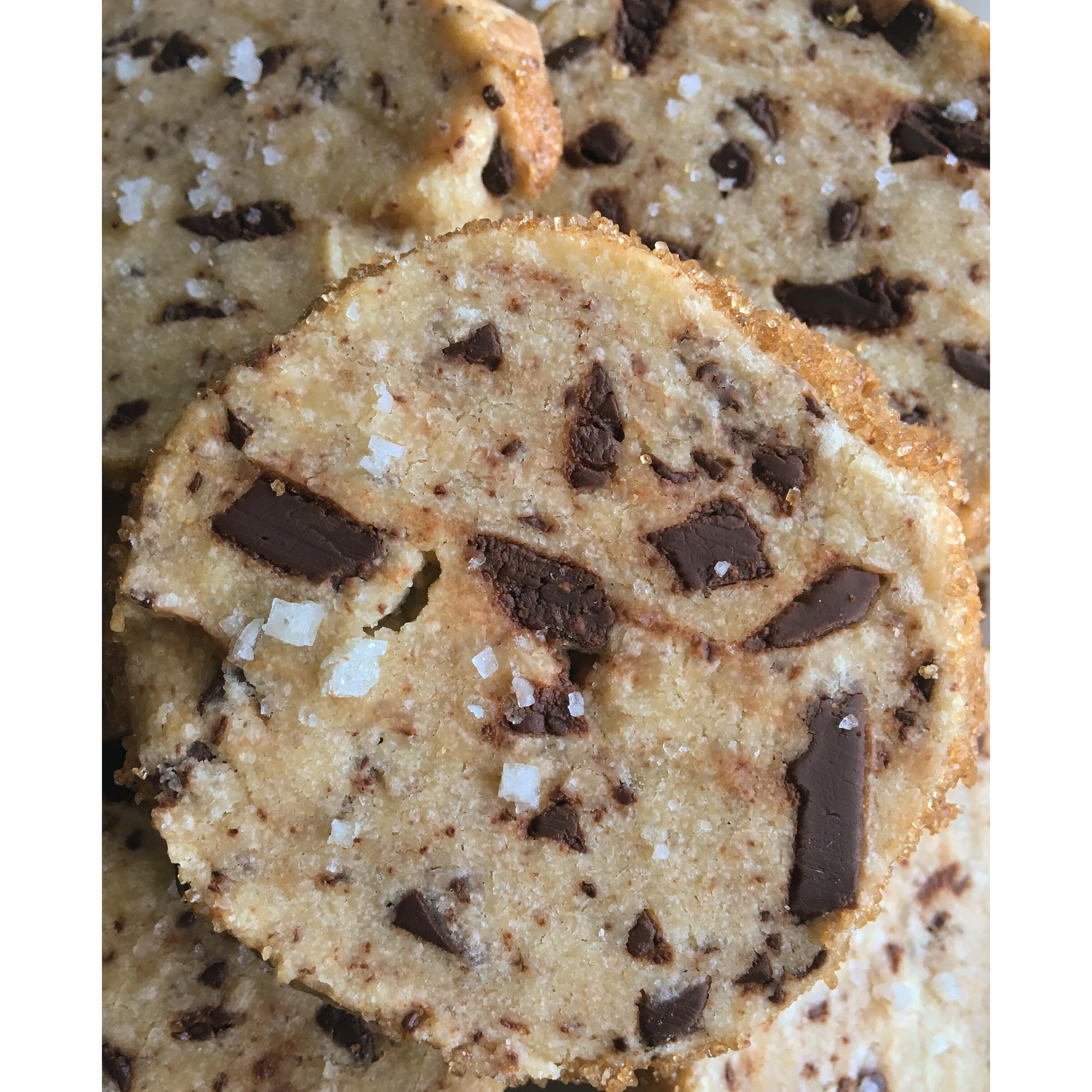 Salted Chocolate Chunk Shortbread Cookies Alison Roman recipe (via NYT Cooking) r/Baking