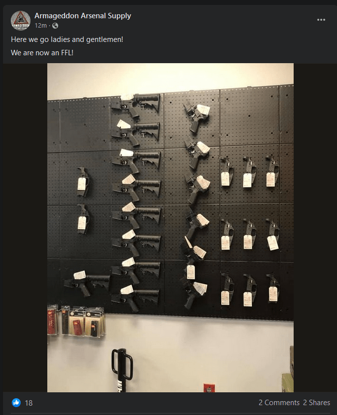 Armageddon Arsenal Supply in New Hartford now has their FFL license r