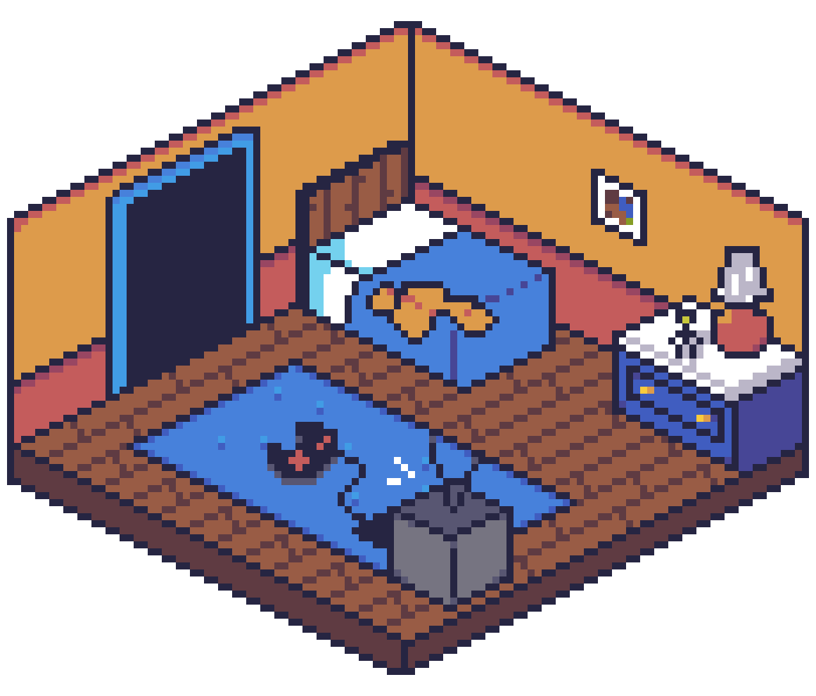 [OC][NEWBIE][CC] My first try at isometric pixelart, thoughts? r
