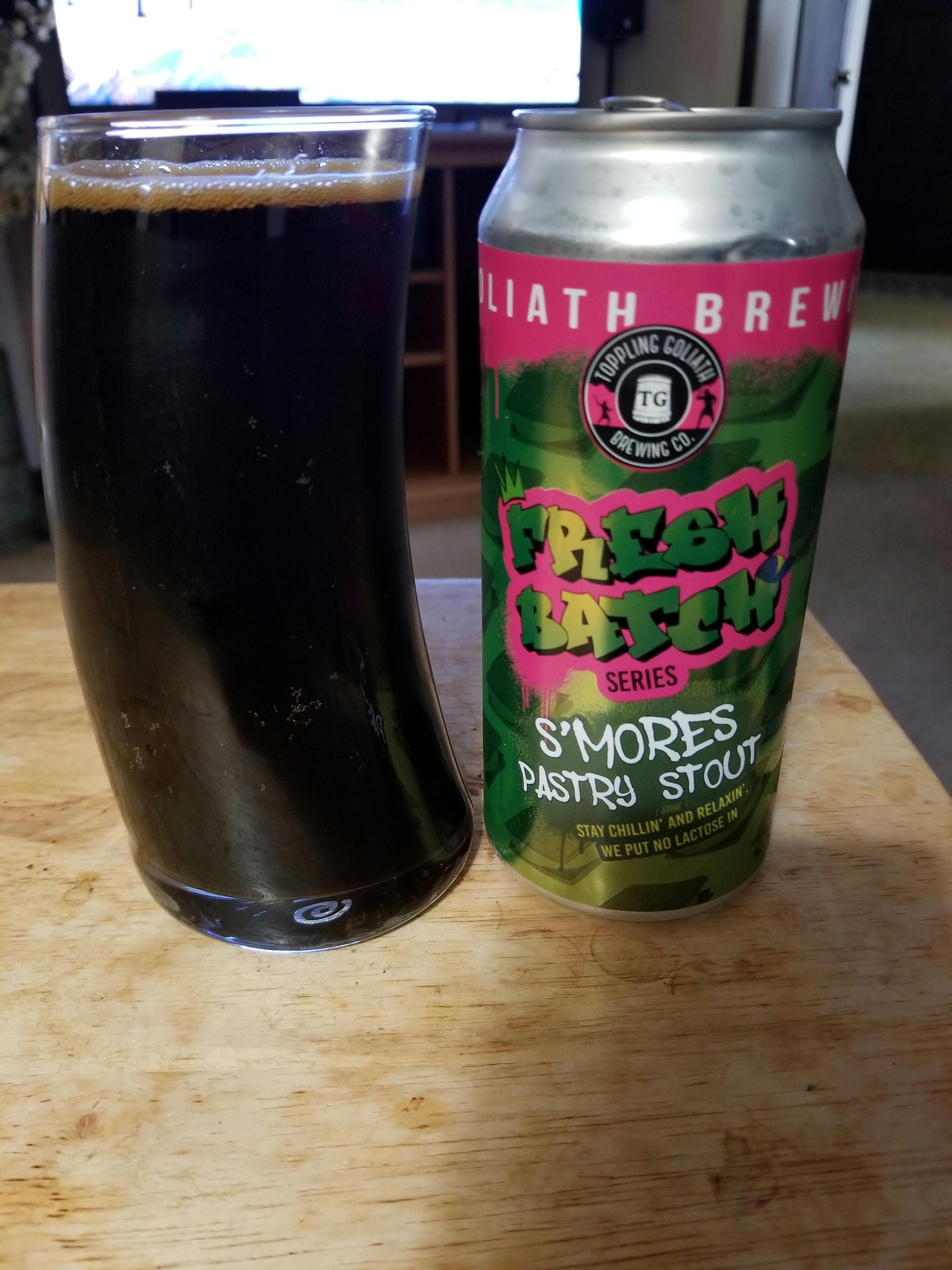 Toppling Goliath Fresh Batch S'mores Pastry Stout. 10... Excellent marshmallow and vanilla nose