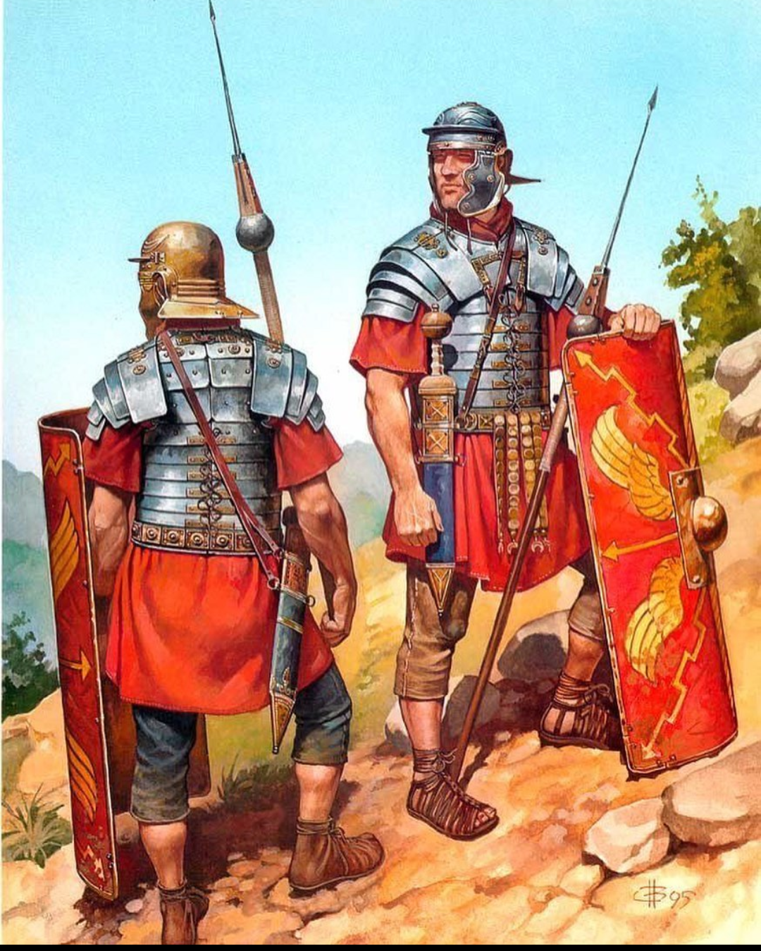Roman legionaries during the Pax Romana era in the Roman empire