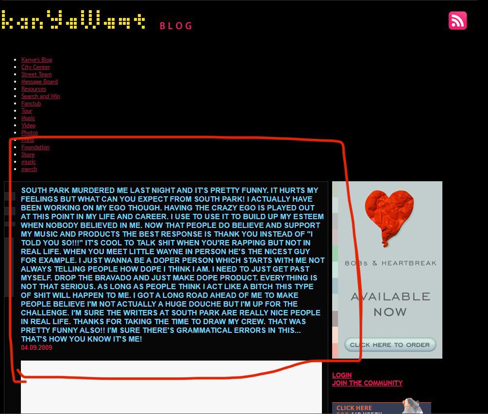 Kanye’s reaction to the fish sticks episode’s (on his blog) r/Kanye