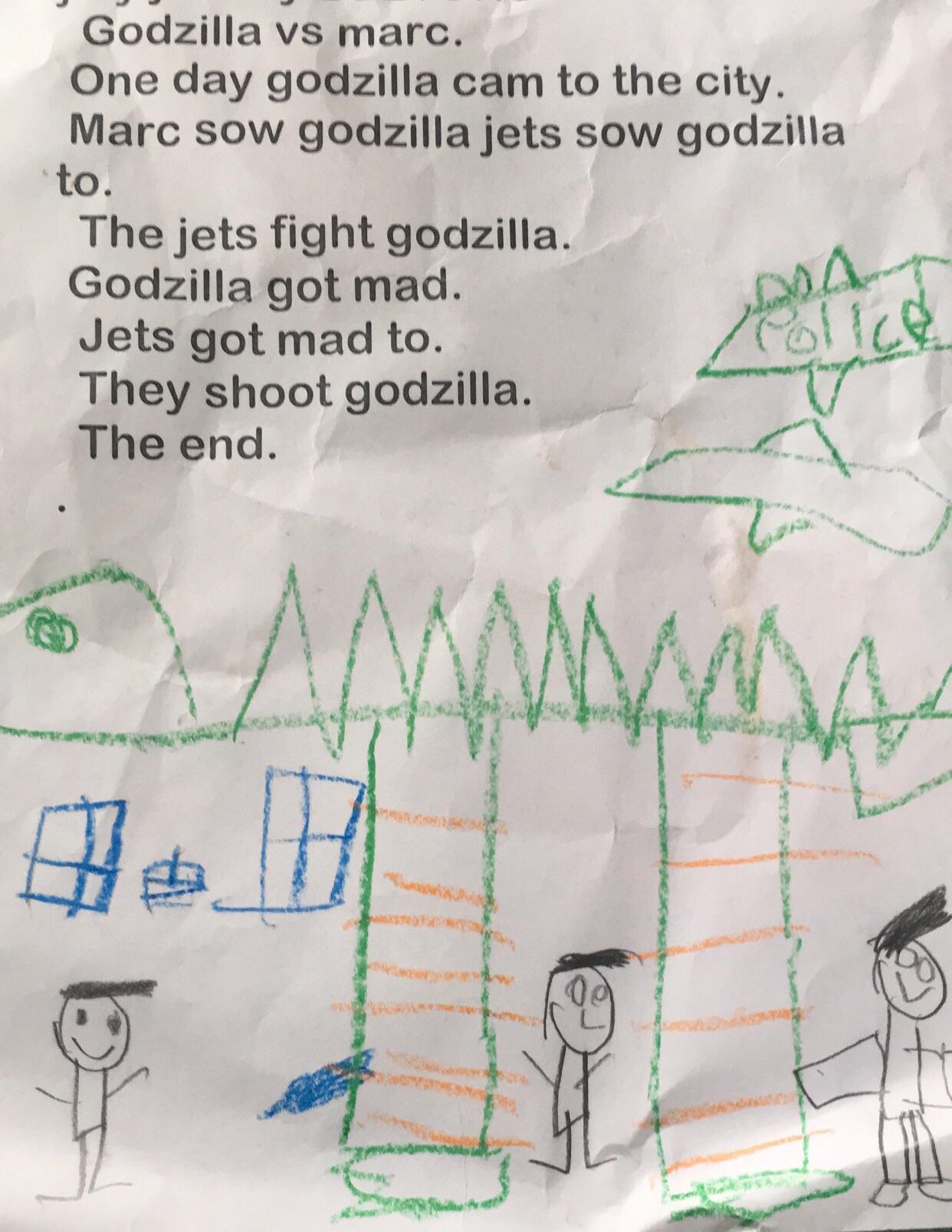 My 6 year old gets to practice his writing & typing skills at school