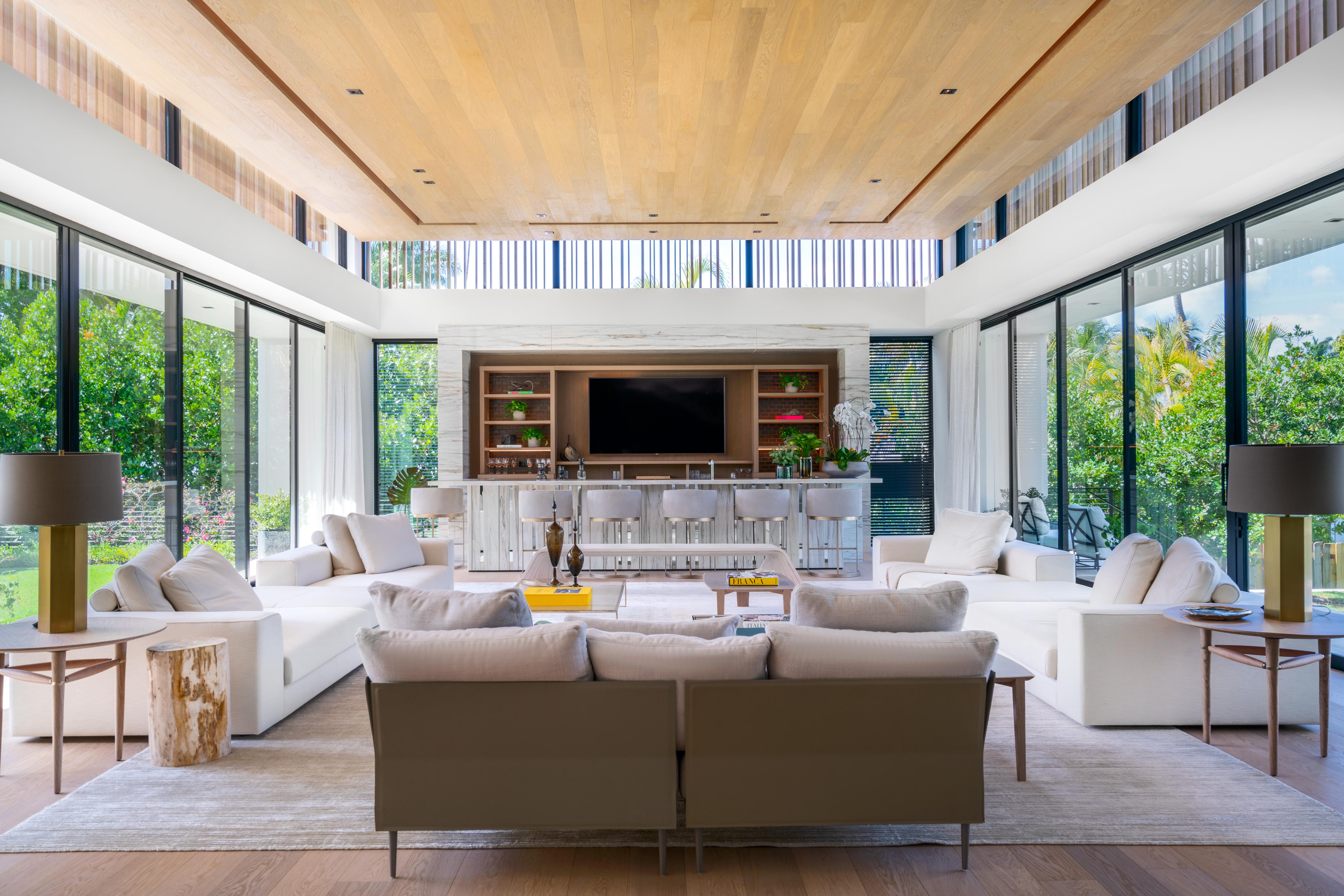 Living Room in New Miami Beach Mansion [5000 × 3335] Video Tour in