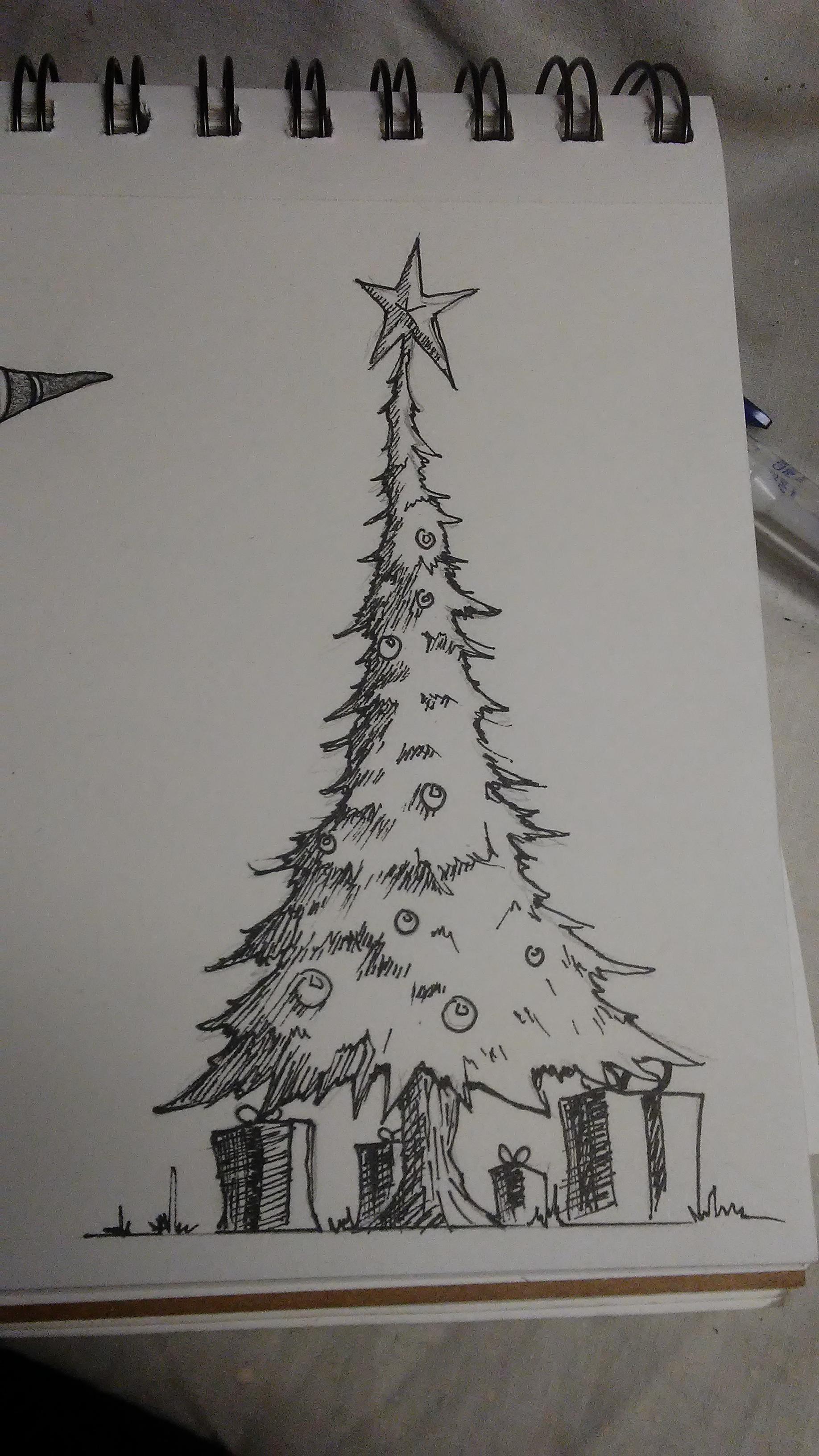 Christmas Tree Drawing Images Hard Drawing Ideas
