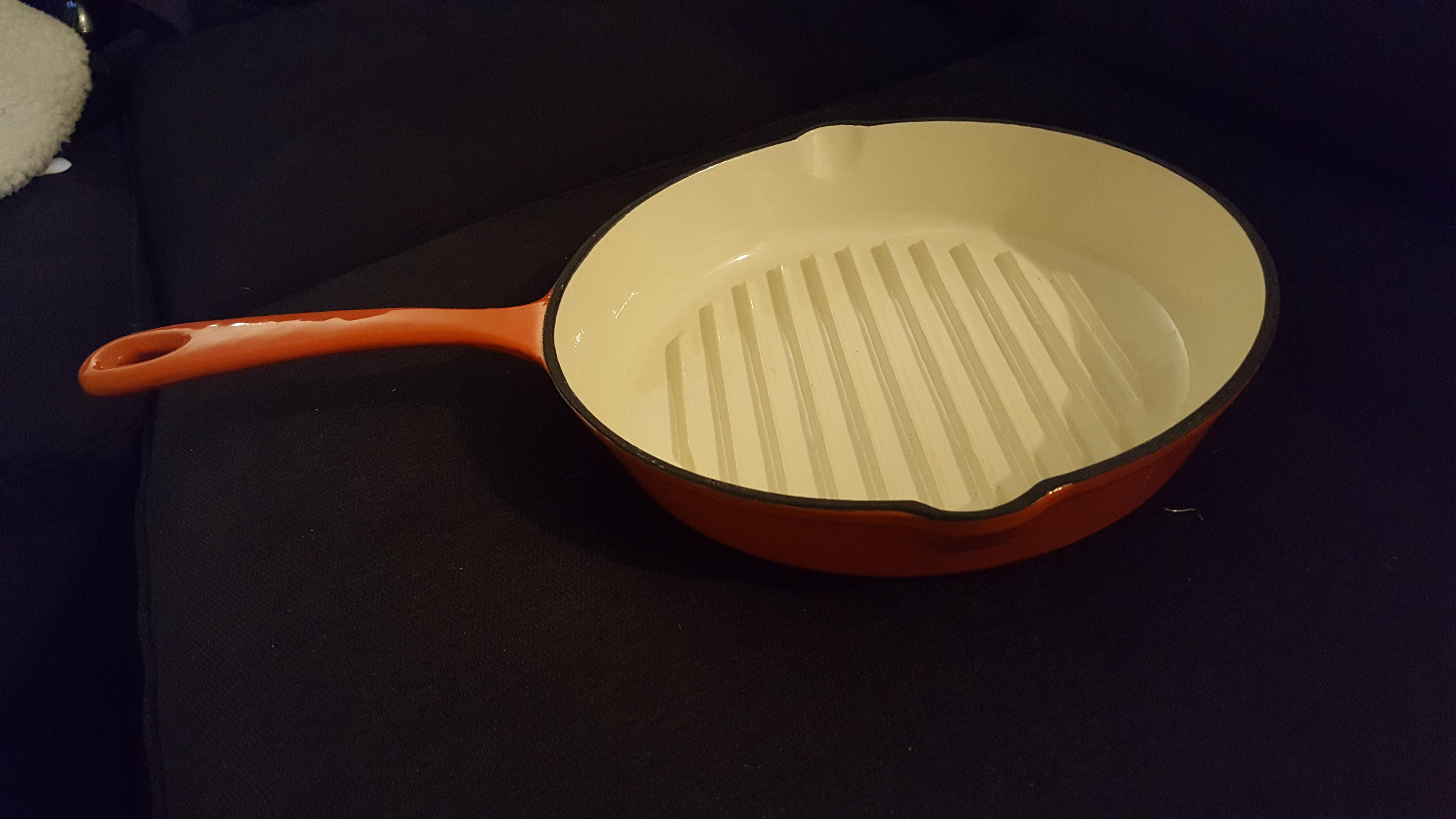 Brand new Rachel Ray 11 inch cast iron enamel grill pan for 5.99! r