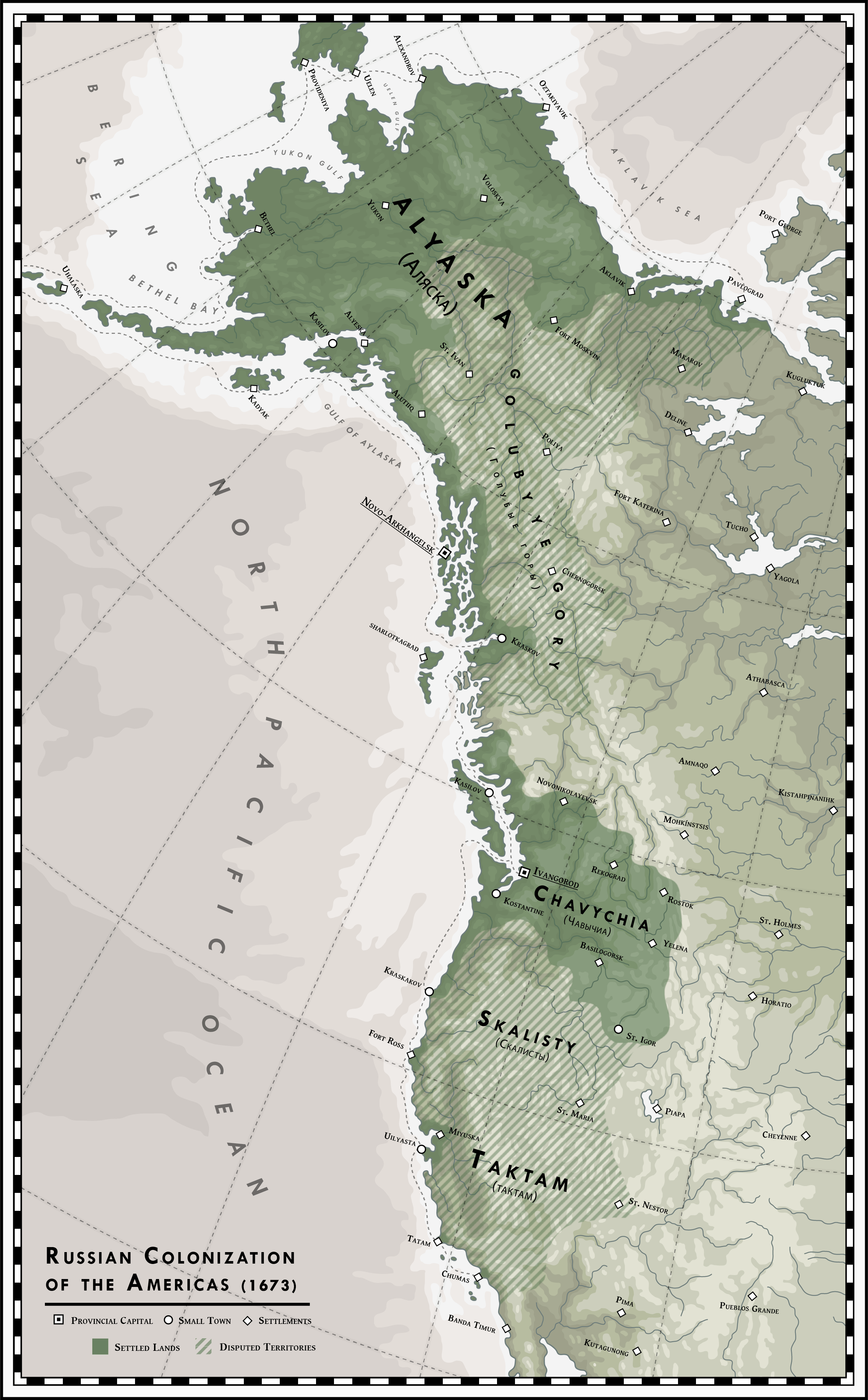 Russian Colonization of The Americas (1673) r/altmaps