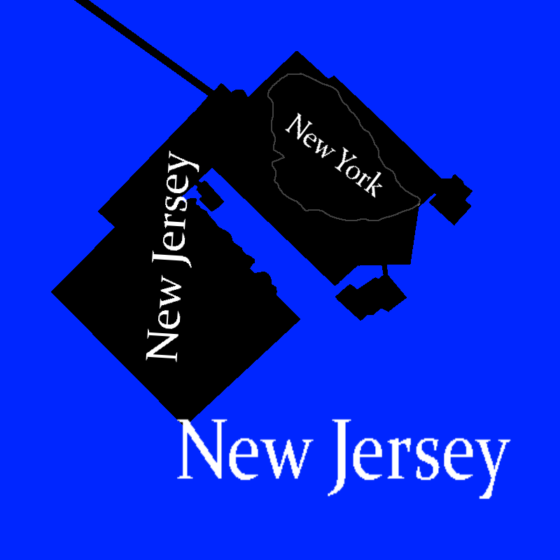 Ellis Island, On the south of the statue of the Liberty. Is shared