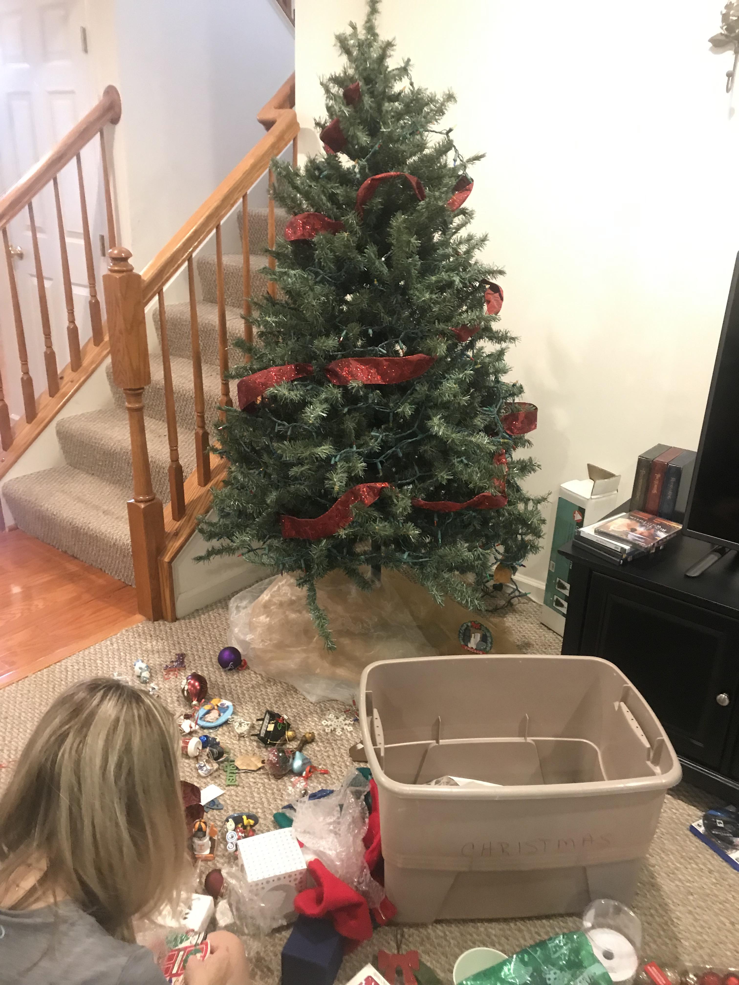 Today is May 29 and my mom is just now taking down our Christmas tree