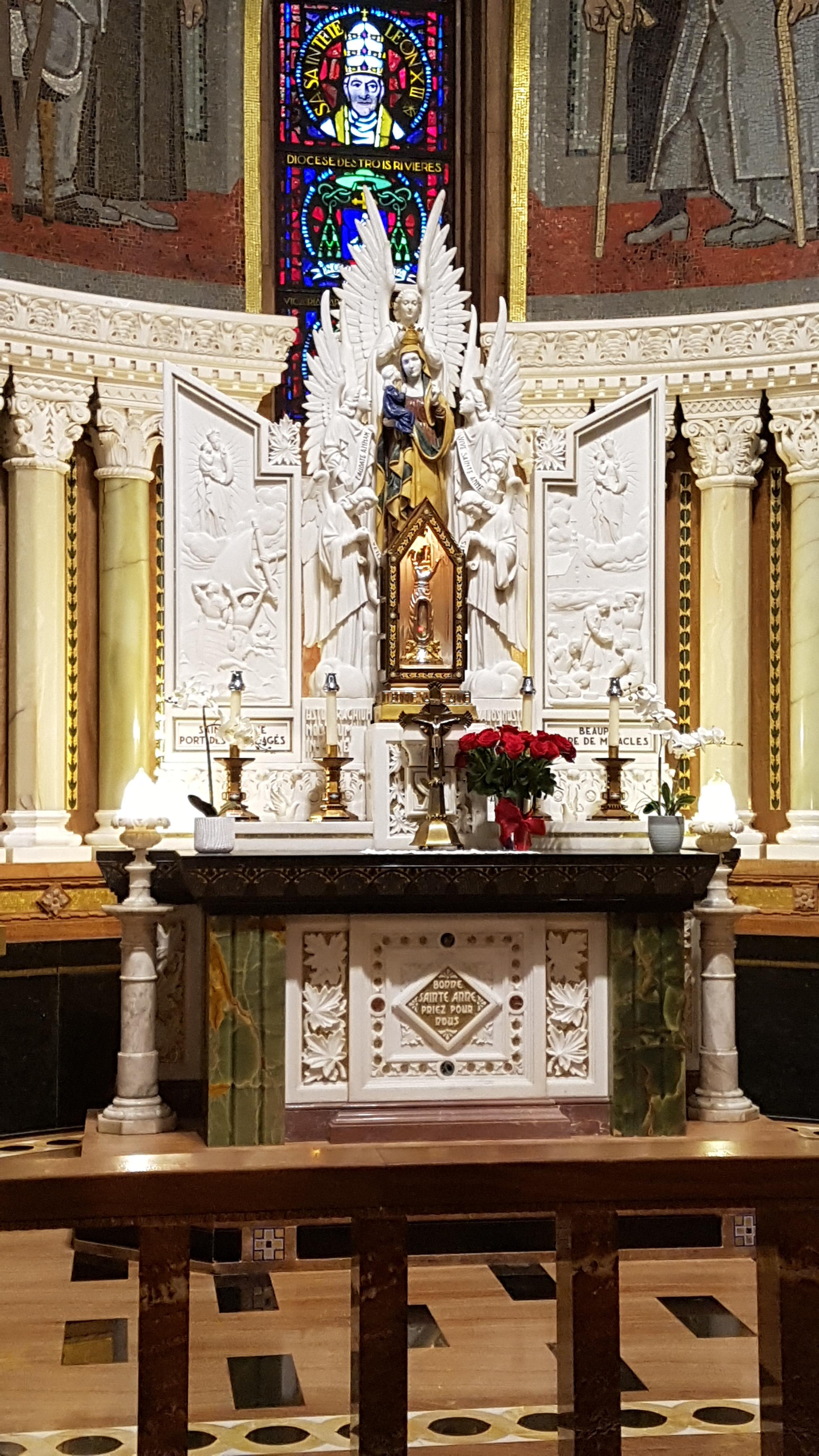 StAnna relic pilgramige shrine at StAnne de Beaupré Basilica.(arm bone