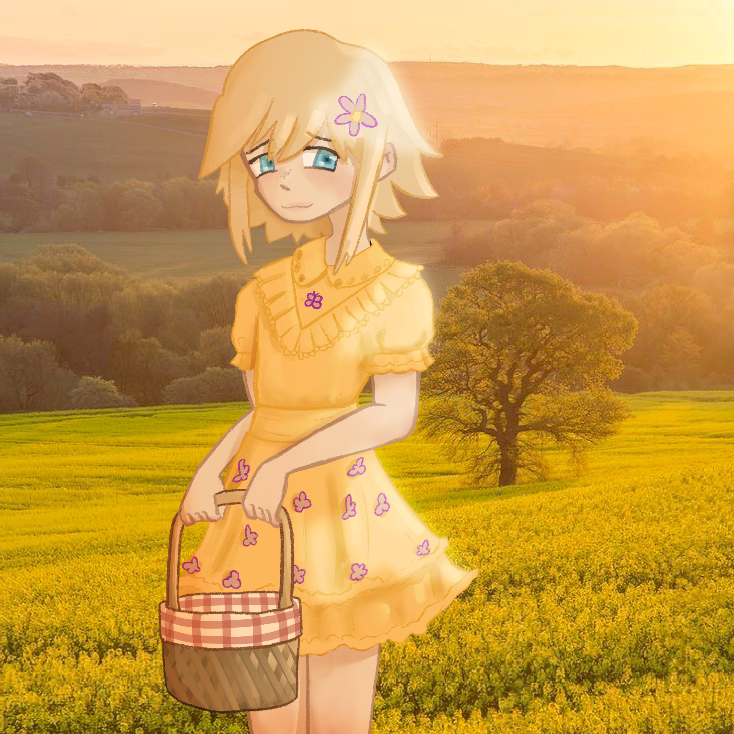 basil picking flowers (original art) r/OMORI