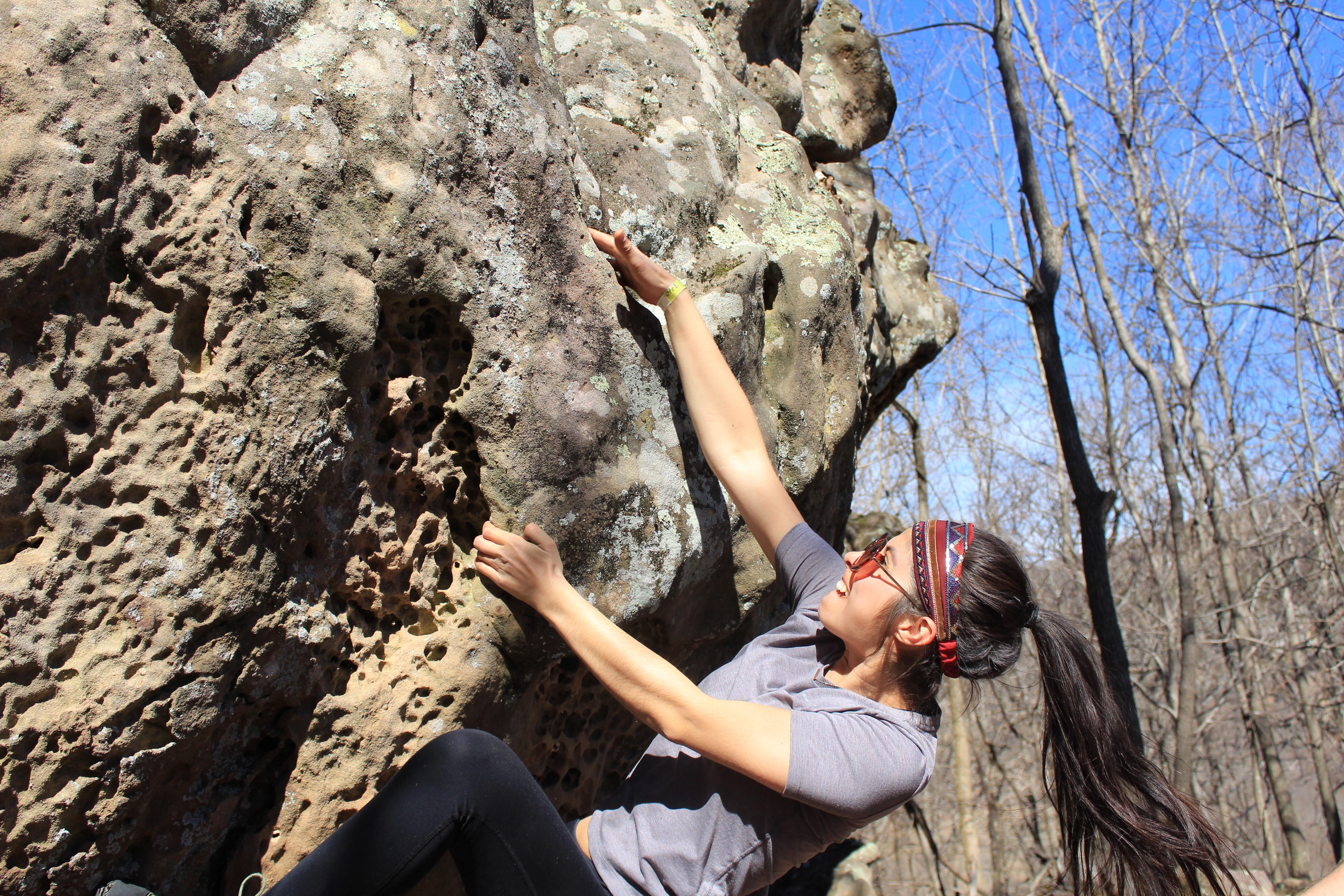 First outdoor boulder at Horseshoe Canyon Ranch. Jasper, Arkansas, USA