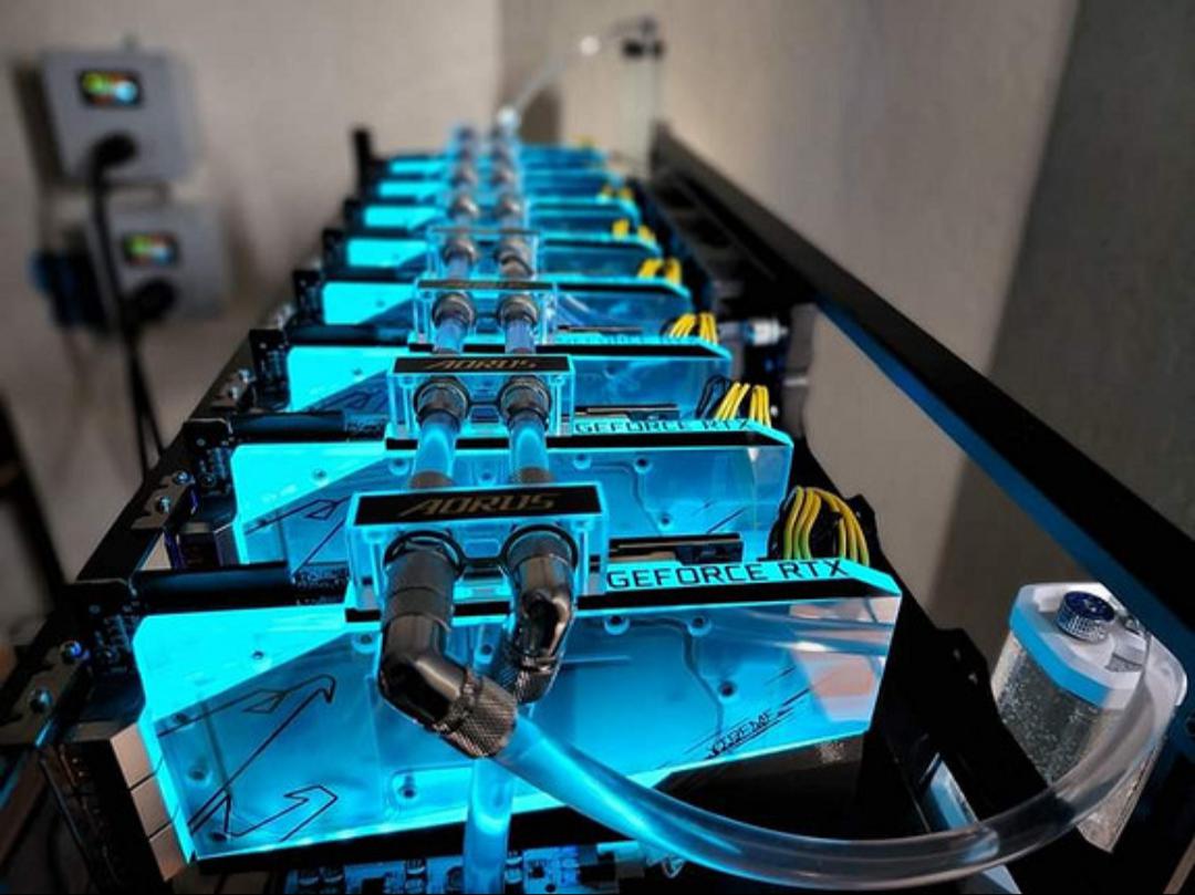 8x watercooled gigabyte rtx 3090's r/pcmasterrace