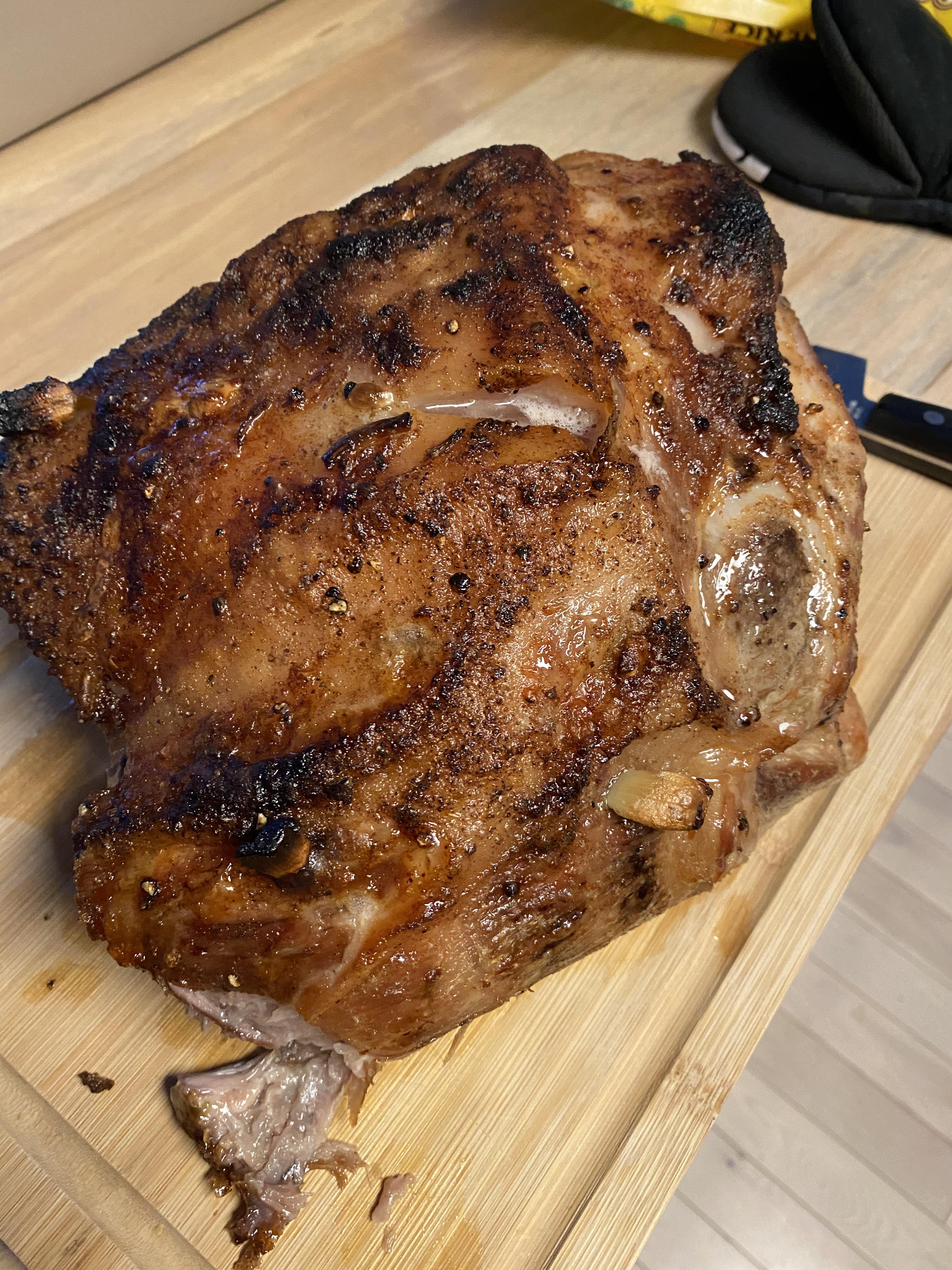 This Roast Pork Shoulder was on sale for 0.88 a pound! 9 pounds for 8