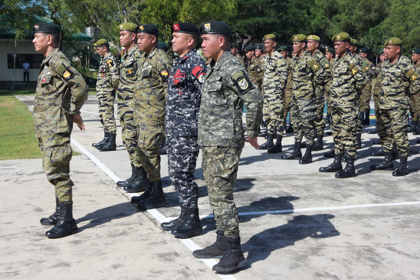 Different camouflage uniforms of the Philippine Army (PA) Special