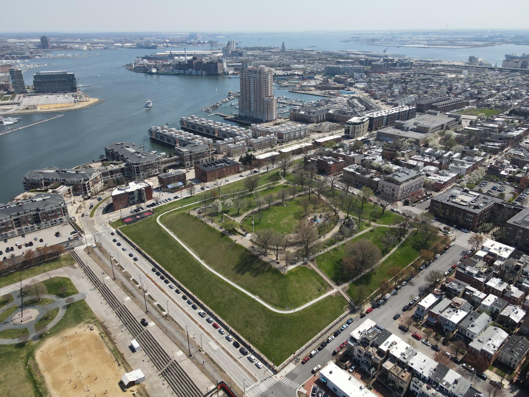 Federal Hill Baltimore, MD Easter Sunday from the Air r/baltimore