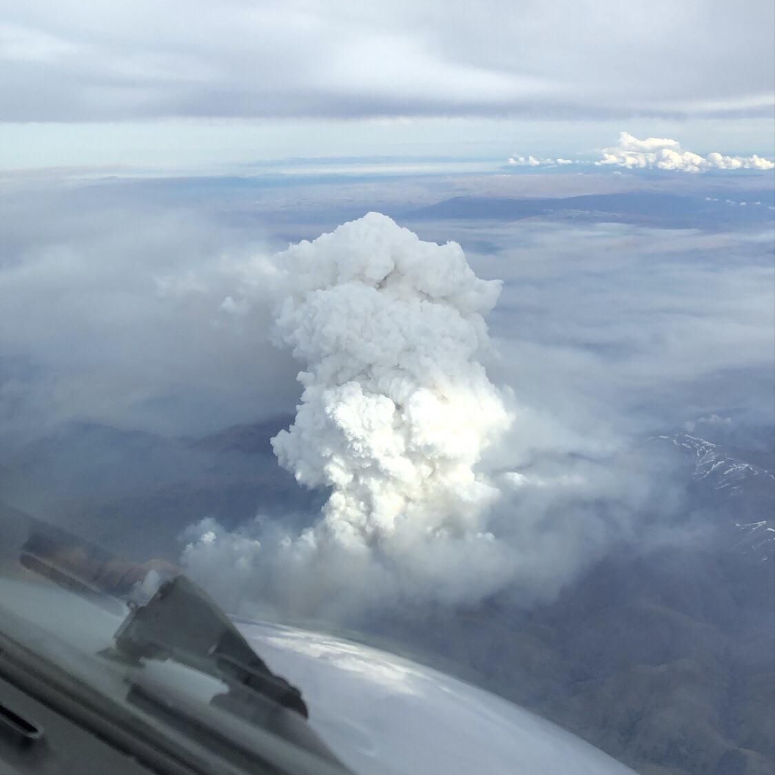 Massive Pyrocumulus cloud formed by a burn off near Danseys Pass