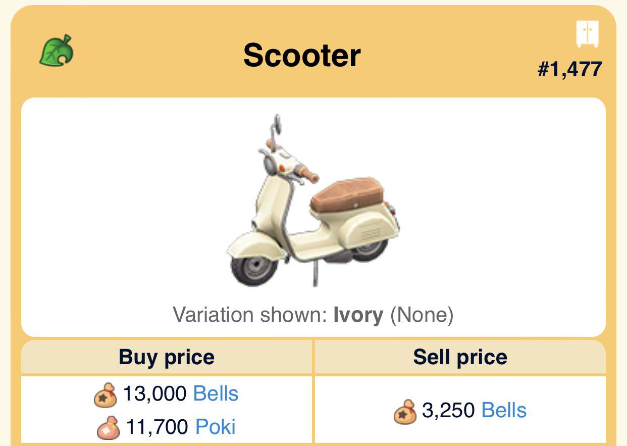 Does anyone have scooters (vespas) I can catalog? r/acnh