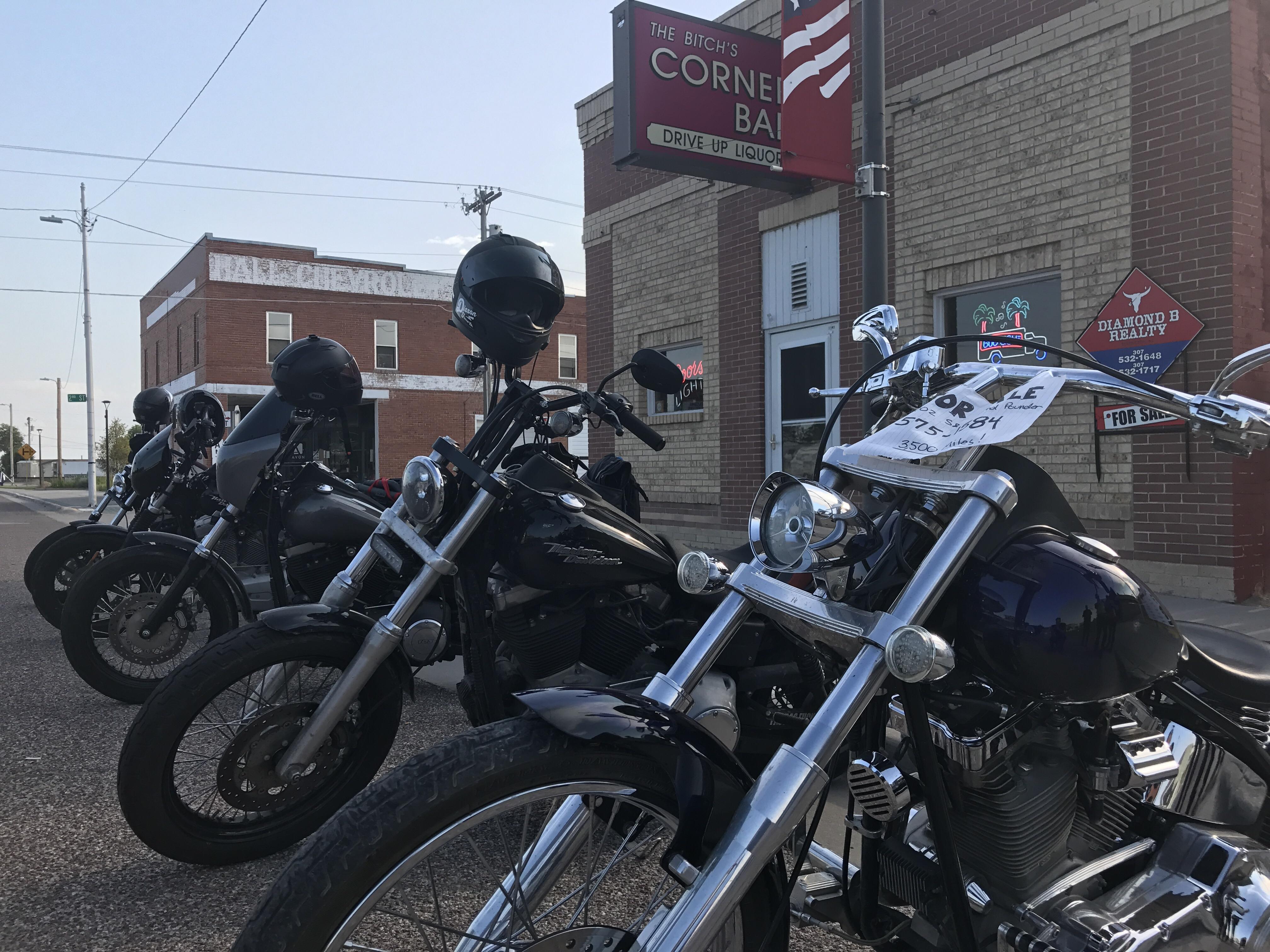 The Bitches Corner Bar. Lingle, WY r/Harley