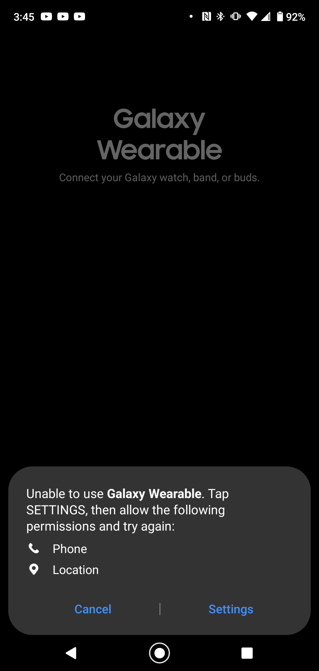Galaxy Wearable app for accessories like earbuds) requires