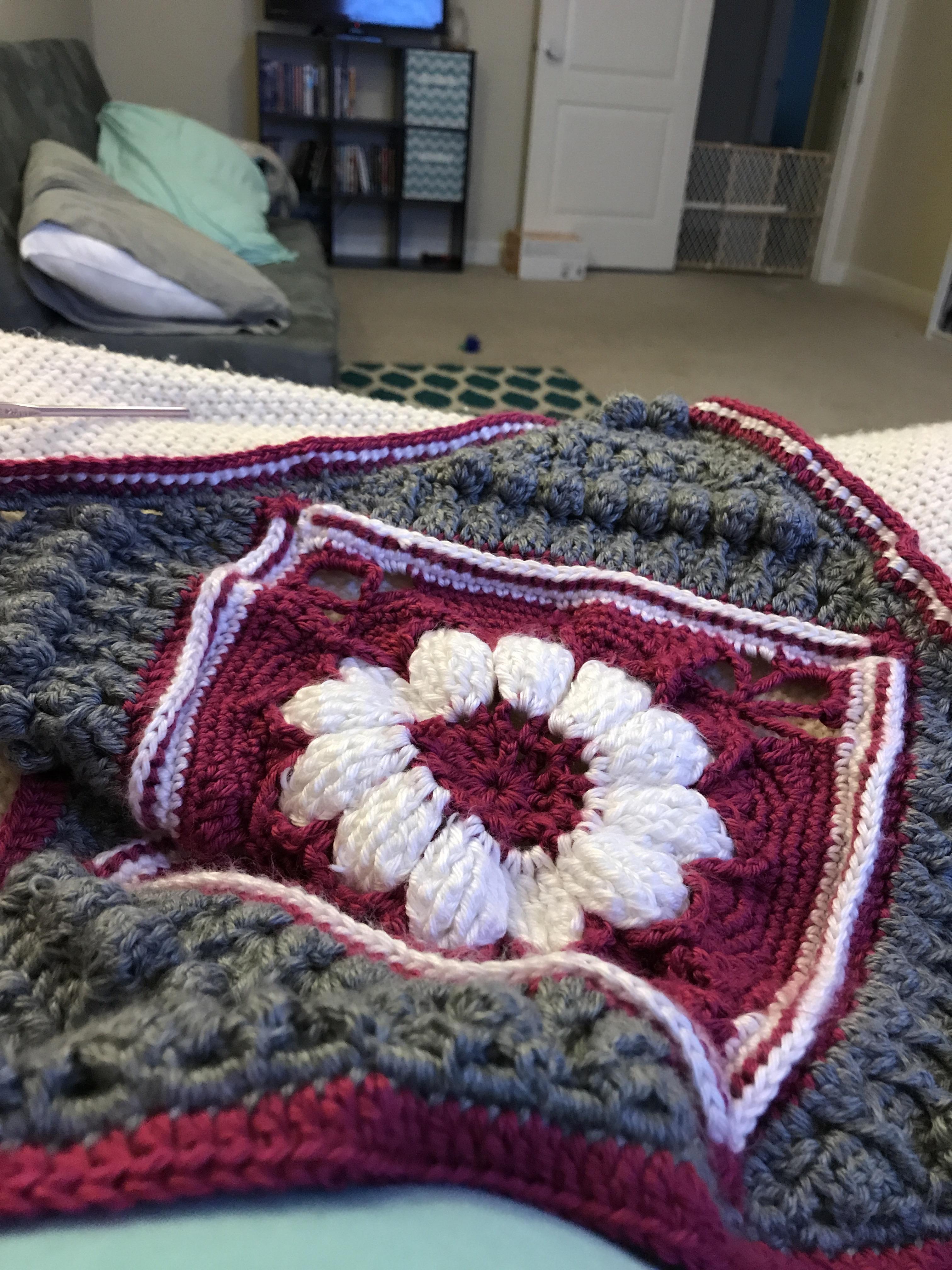 Still crocheting up my Charlotte's Dream blanket. I'm currently using