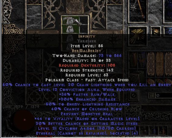 Finally made my single player infinity diablo2