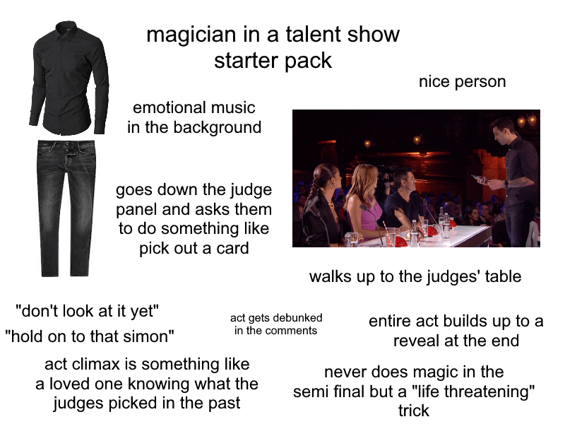 magician in a talent show starter pack starterpacks