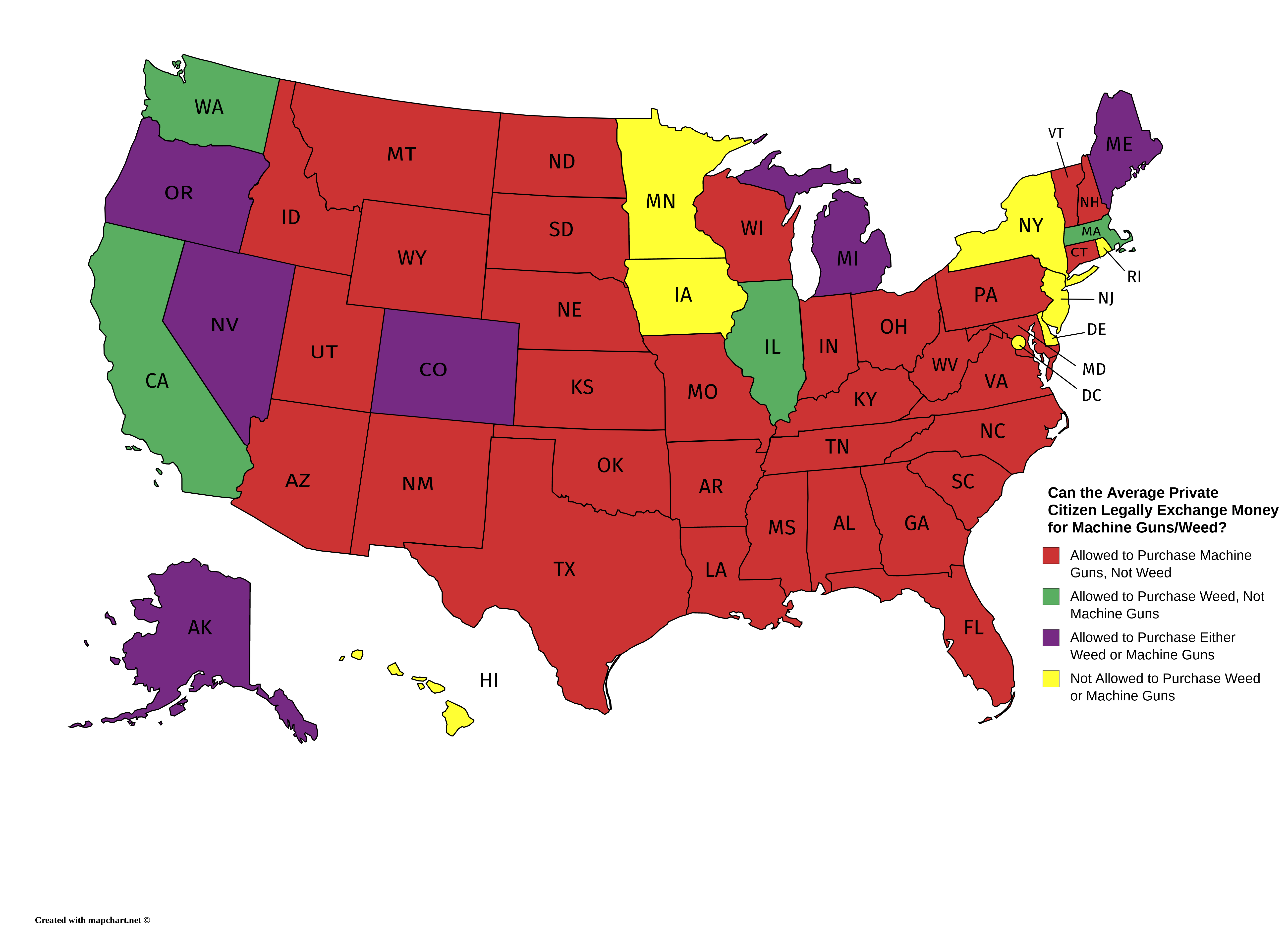Legality of Exchanging Money for Either Recreational Weed or Machine