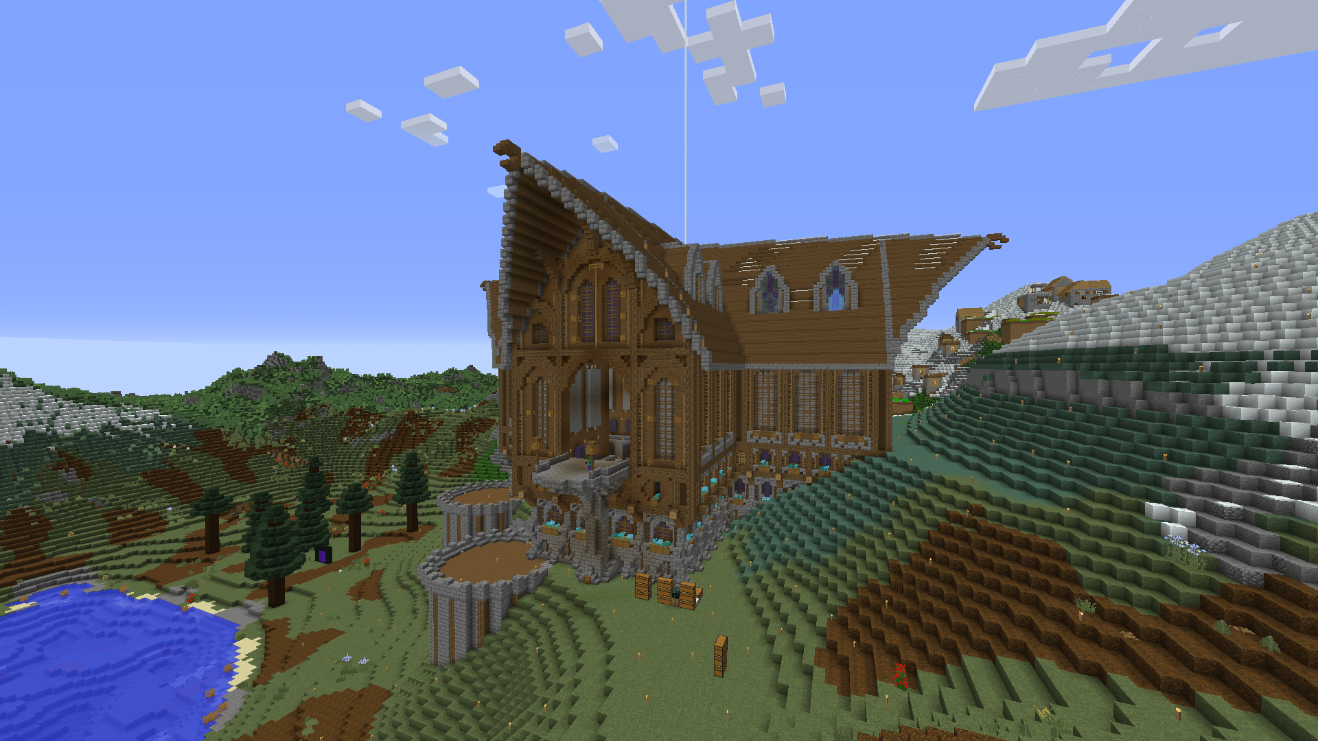 Survival Base Update Roof and Terraforming Minecraft