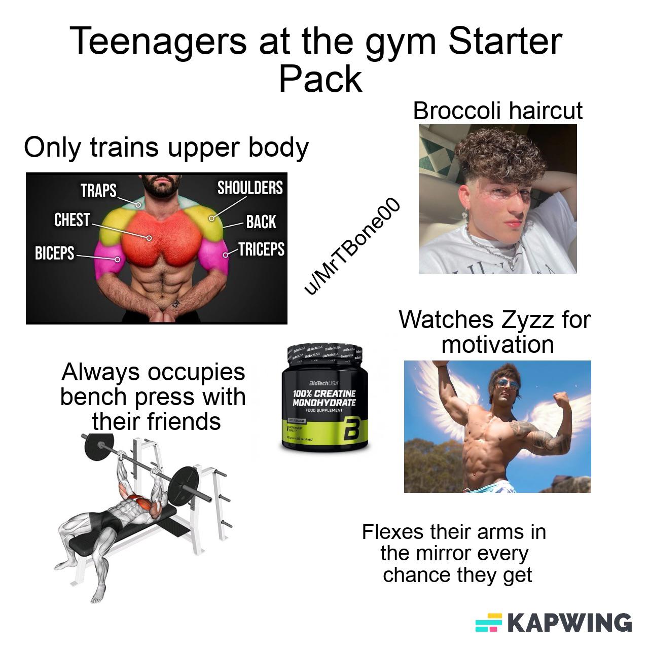 Teenagers at the gym starter pack r/starterpacks