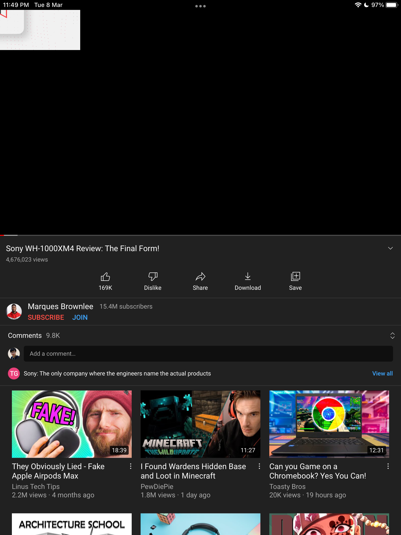 Youtube video gets stuck on upper left corner on the youtube app r/iPadOS
