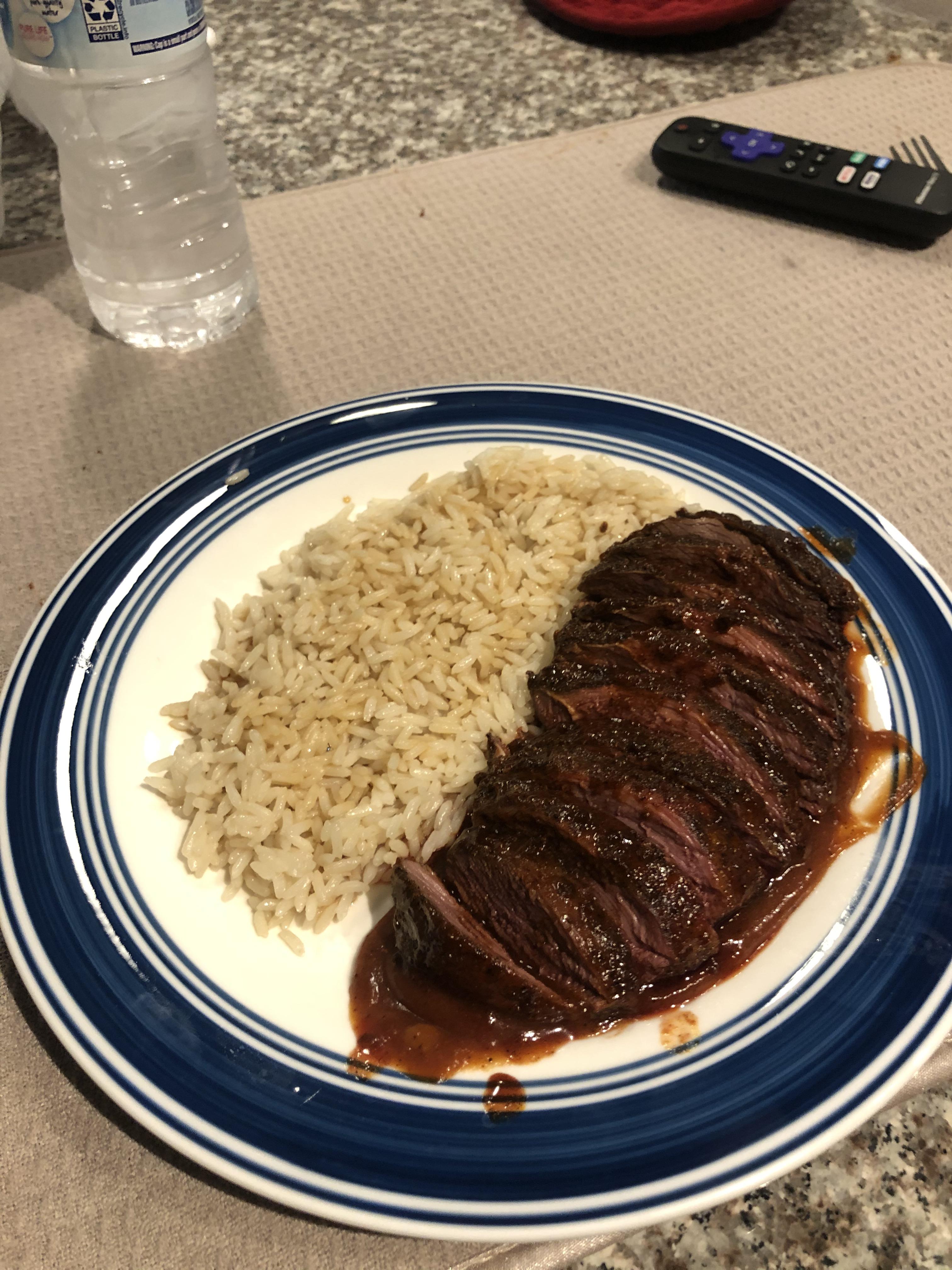 Made some barbecue goose breast in the oven for the first time. Easily
